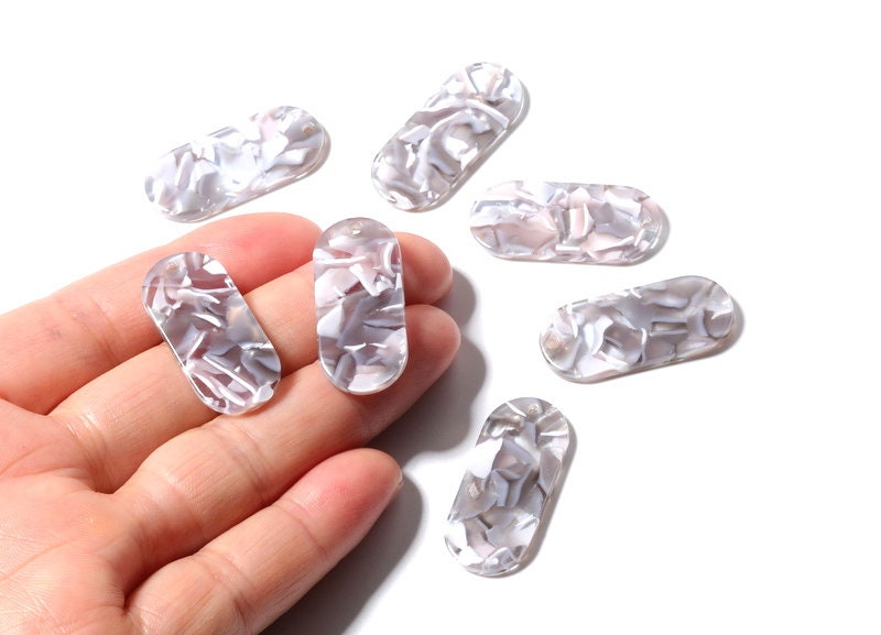 Acetate Oval Earring Charms - Oval Shaped Pendant - Earring Findings - Jewelry Supplies - Color Code: A20 - 30.65x13.76x2.66mm - AC1134F - DOMEDBAZAAR