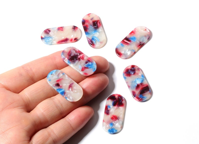 Acetate Oval Charms - Oval Earrings and Pendant - Earring Findings - Jewelry Supplys - Color Code: A52 - 30.65x13.76x2.66mm - AC1134G - DOMEDBAZAAR