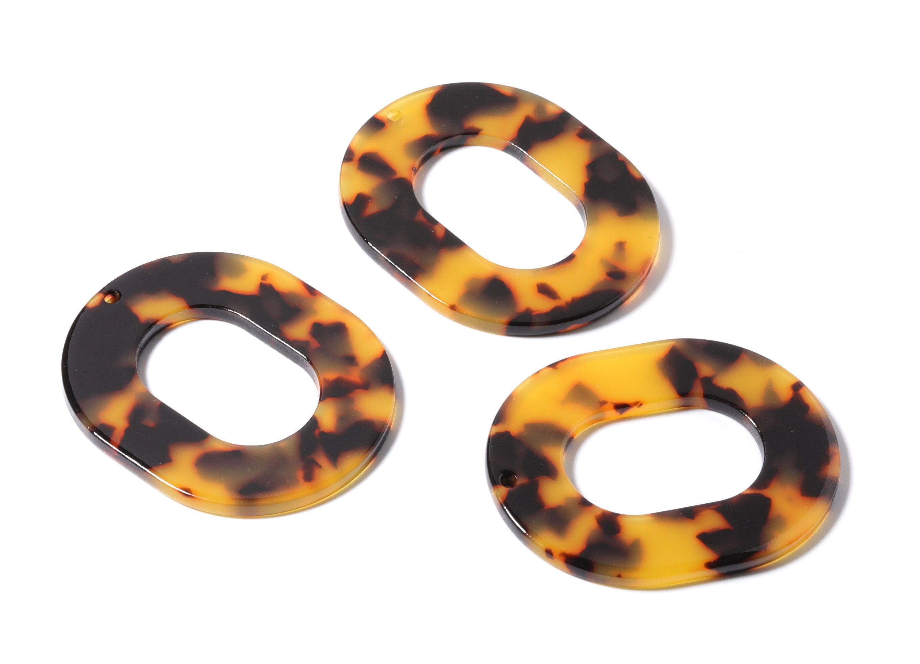 Acetate Oval Charms - Tortoise Shell Earrings - Oval Earrings & Pendant - Jewelry Making Supplies - Color Code: A01 - 50X41X2.5mm - AC1012G - DOMEDBAZAAR