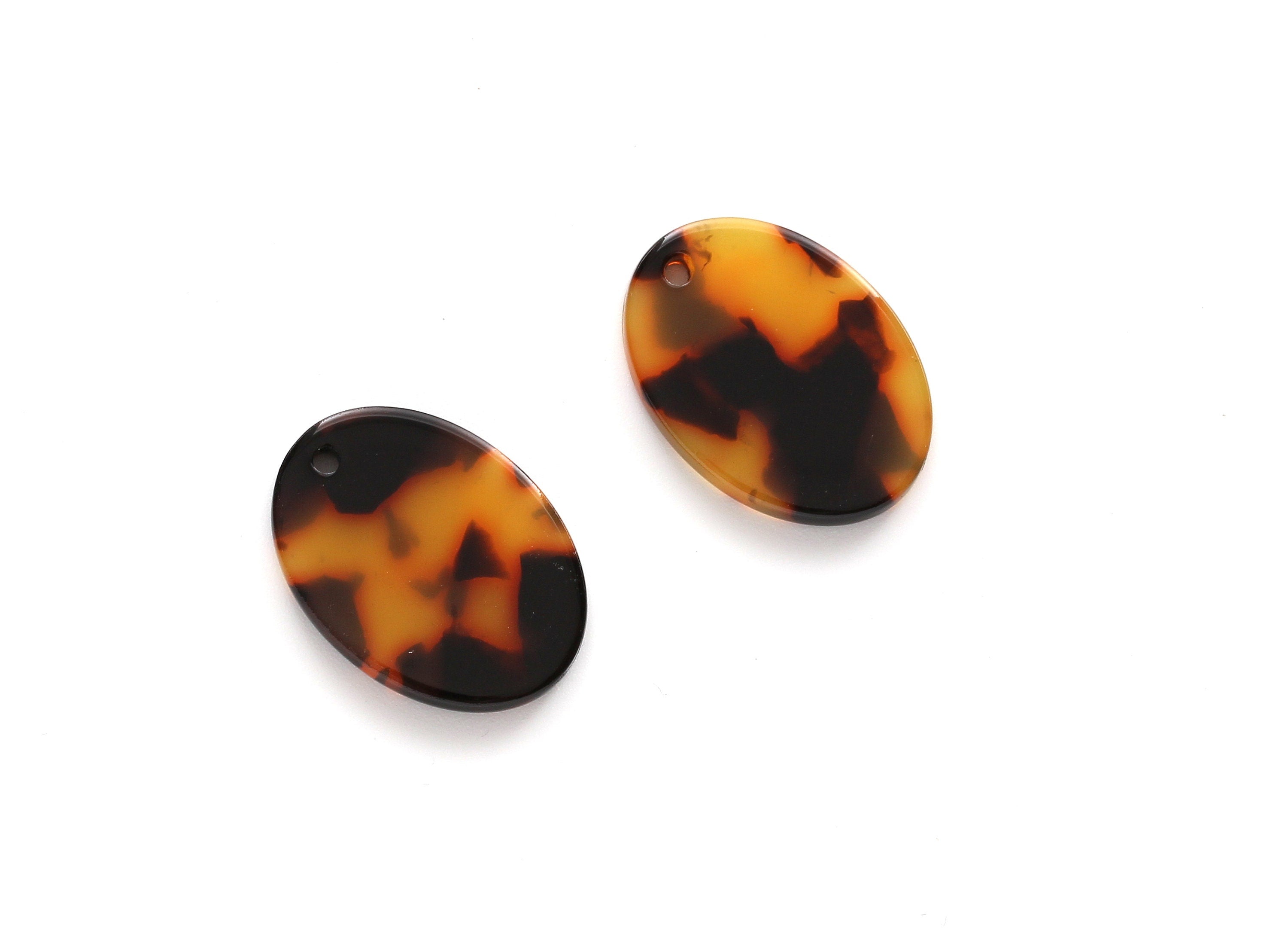 Acetate Oval Charms - Tortoise Shell Earrings - Oval Pendant - Jewelry Making Supplys - Color Code: A01 - 22x16x2.6mm - AC1113 - DOMEDBAZAAR