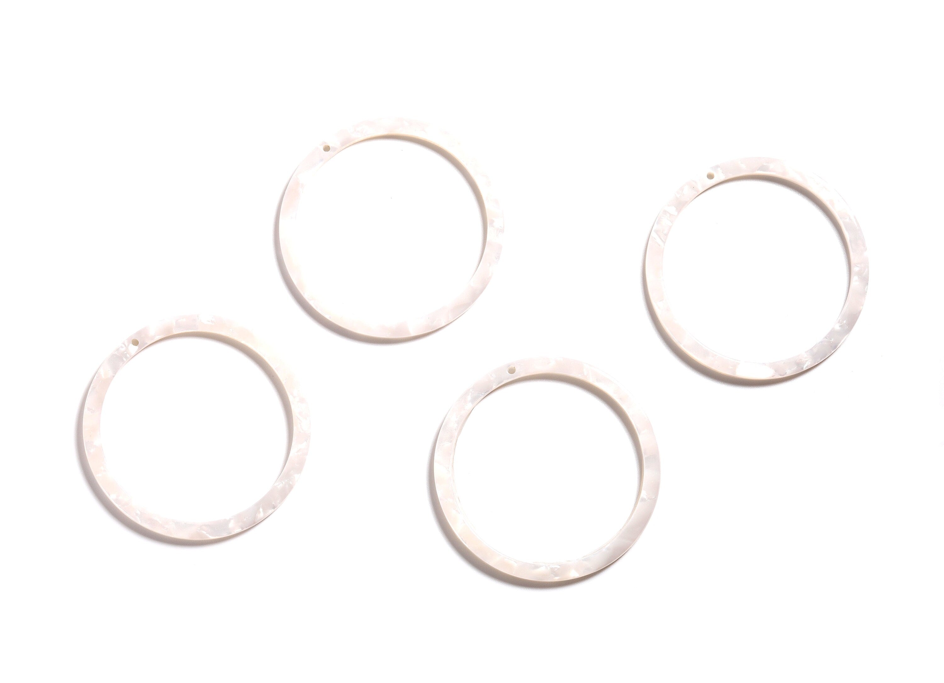 Acetate Circle Charms - Circle Earrings and Pendant - Earring Findings - Jewelry Supplies - 44.3x44.3x2.7mm - AC1126D - DOMEDBAZAAR