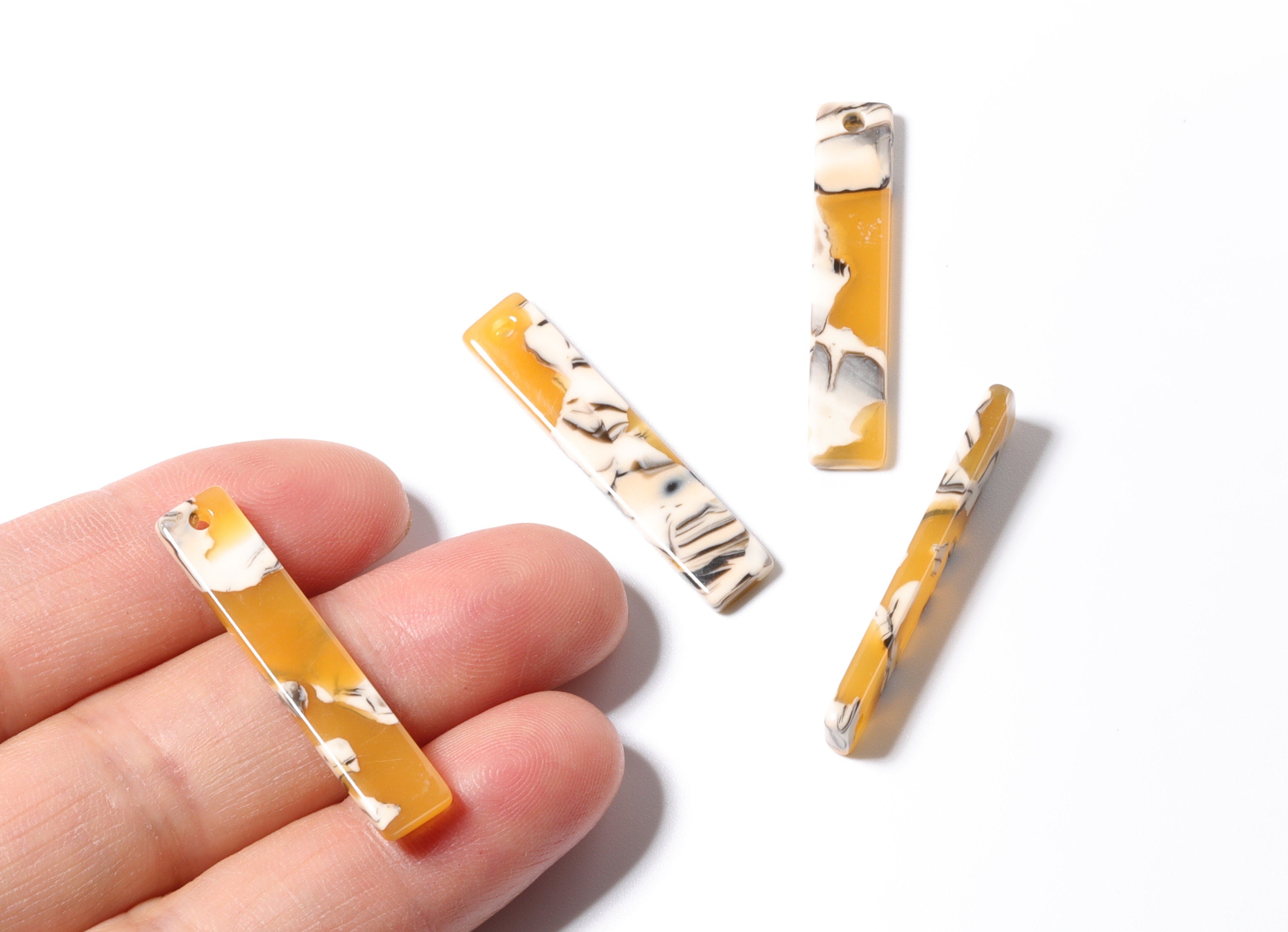 Acetate Stick & Bar Charms - Stick Earrings and Pendant - Earring Findings - Jewelry Supplies - Color Code: A14 - 34x7mm - AC1026X - DOMEDBAZAAR