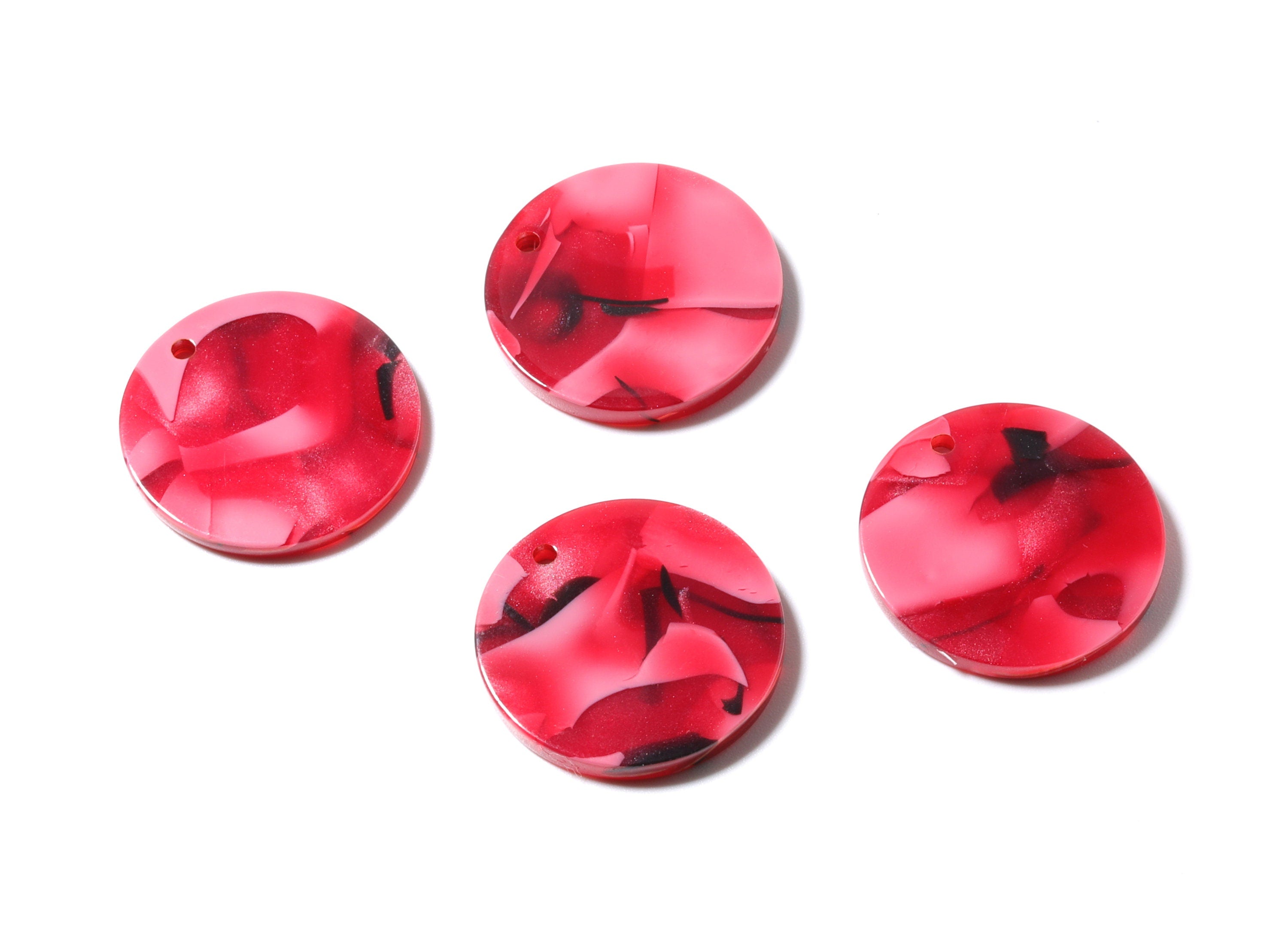 Acetate Round Earring Charms - Coin Shaped Pendant - Earring Findings - Jewelry Supplies - Color Code: A56 - 21.85x21.85x2.68mm - AC1170B - DOMEDBAZAAR