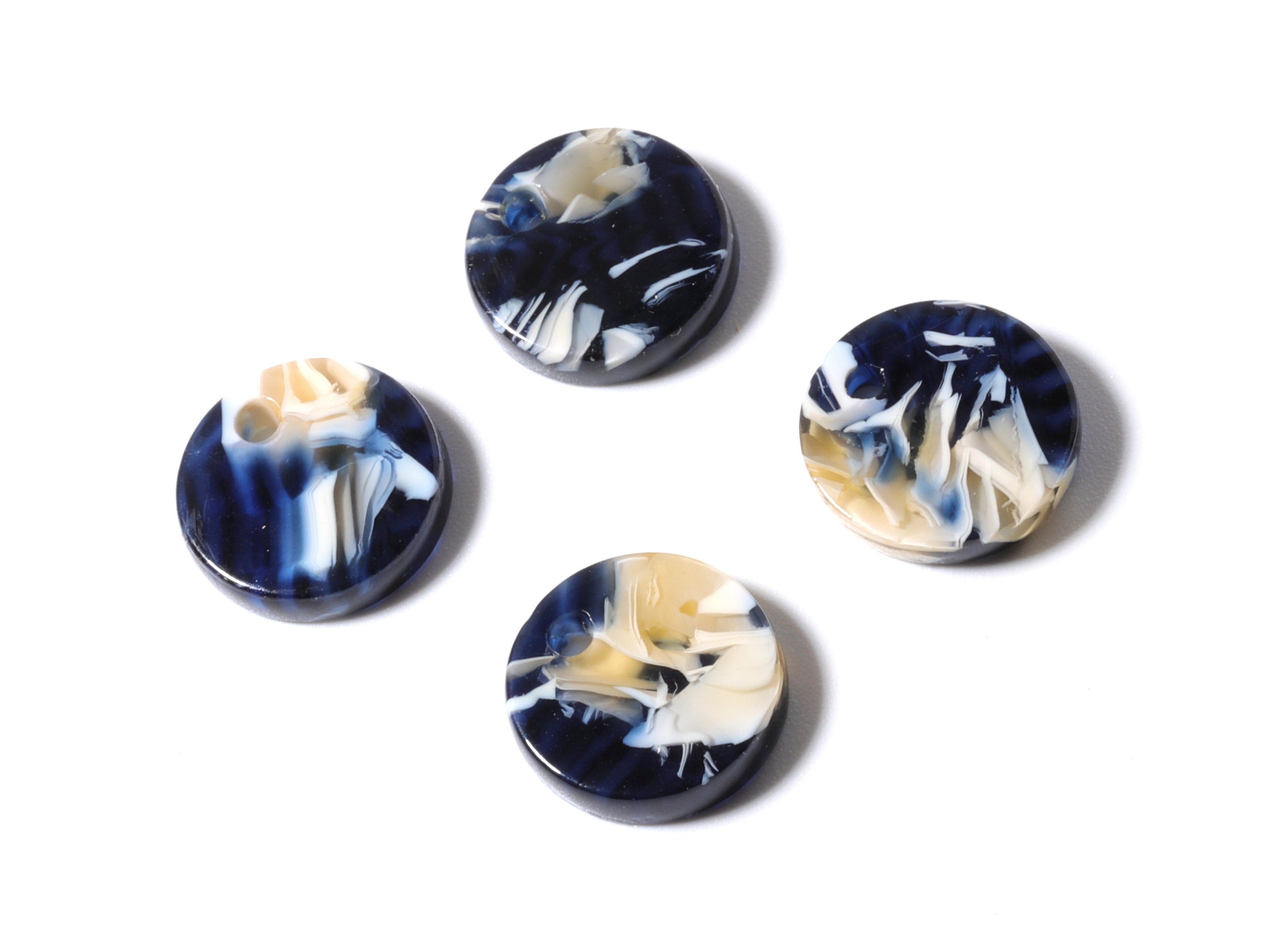 Acetate Round Earring Charms - Circle Shaped Pendant - Earring Findings - Jewelry Supplies - Color Code: A27 - 11.81x11.81x2.58mm - AC1161C - DOMEDBAZAAR