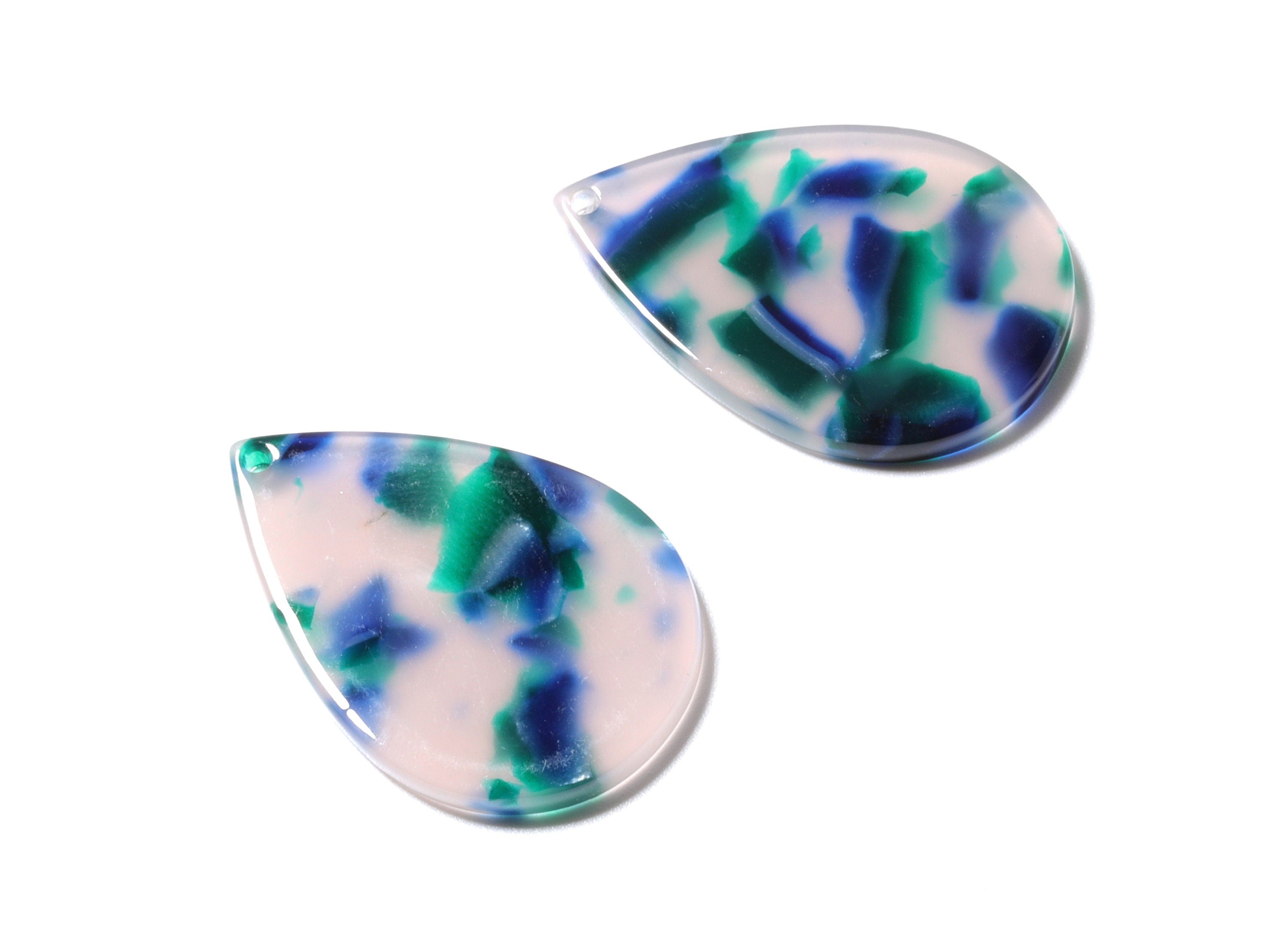 Acetate Drop Charms - Drop Pendant - Earring Findings - Jewelry Supplies - Color Code: A18 - 30.5x21x2.6mm - AC1127F - DOMEDBAZAAR