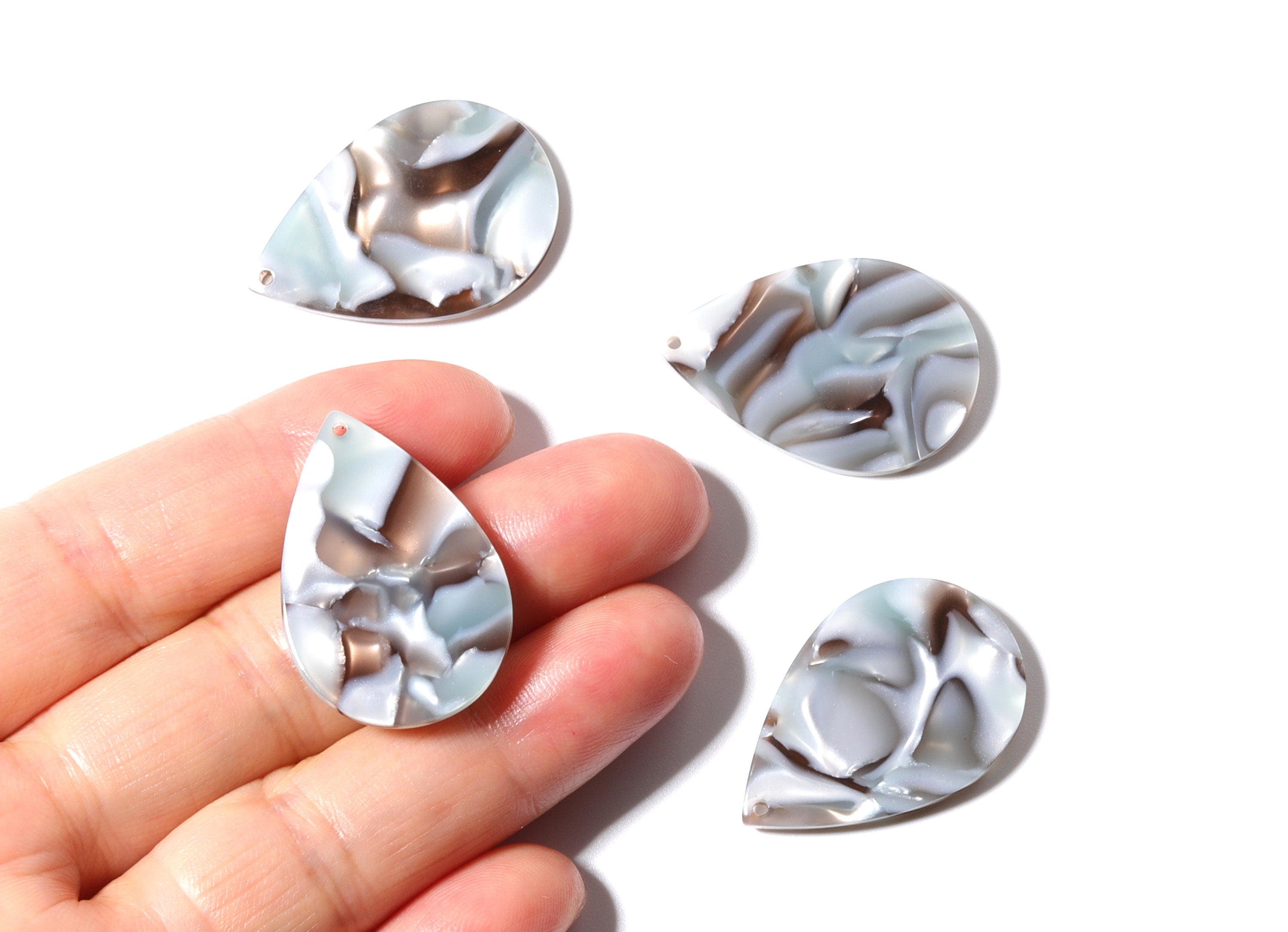 Acetate Drop Charms - Drop Pendant - Earring Findings - Jewelry Supplies - Color Code: A22 - 30.5x21x2.6mm - AC1127G - DOMEDBAZAAR