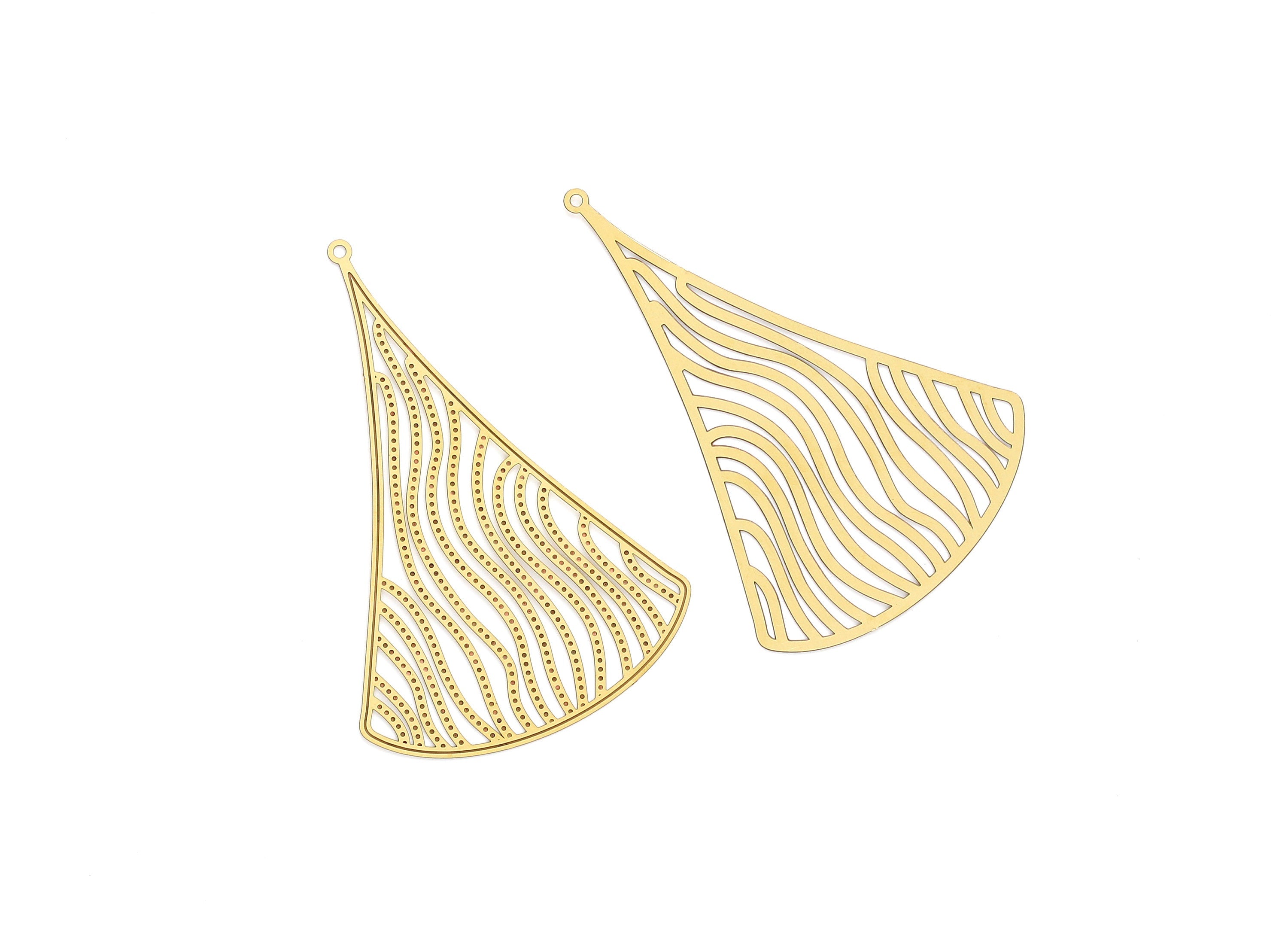 Raw Brass  Earring Charms - Hollow Out Earring Earring Findings - Jewelry Supplies - Jewelry Making - 77.7x51.8x0.3mm - JJA3601 - DOMEDBAZAAR