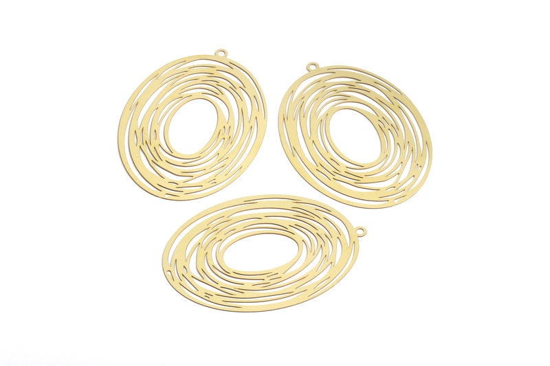 Raw Brass Marquise Shaped Earrings Charms - Hallow Out Earring Charms - Earring Findings - Jewelry Supplies - 57.4x40.9x0.3mm - JJB2601 - DOMEDBAZAAR