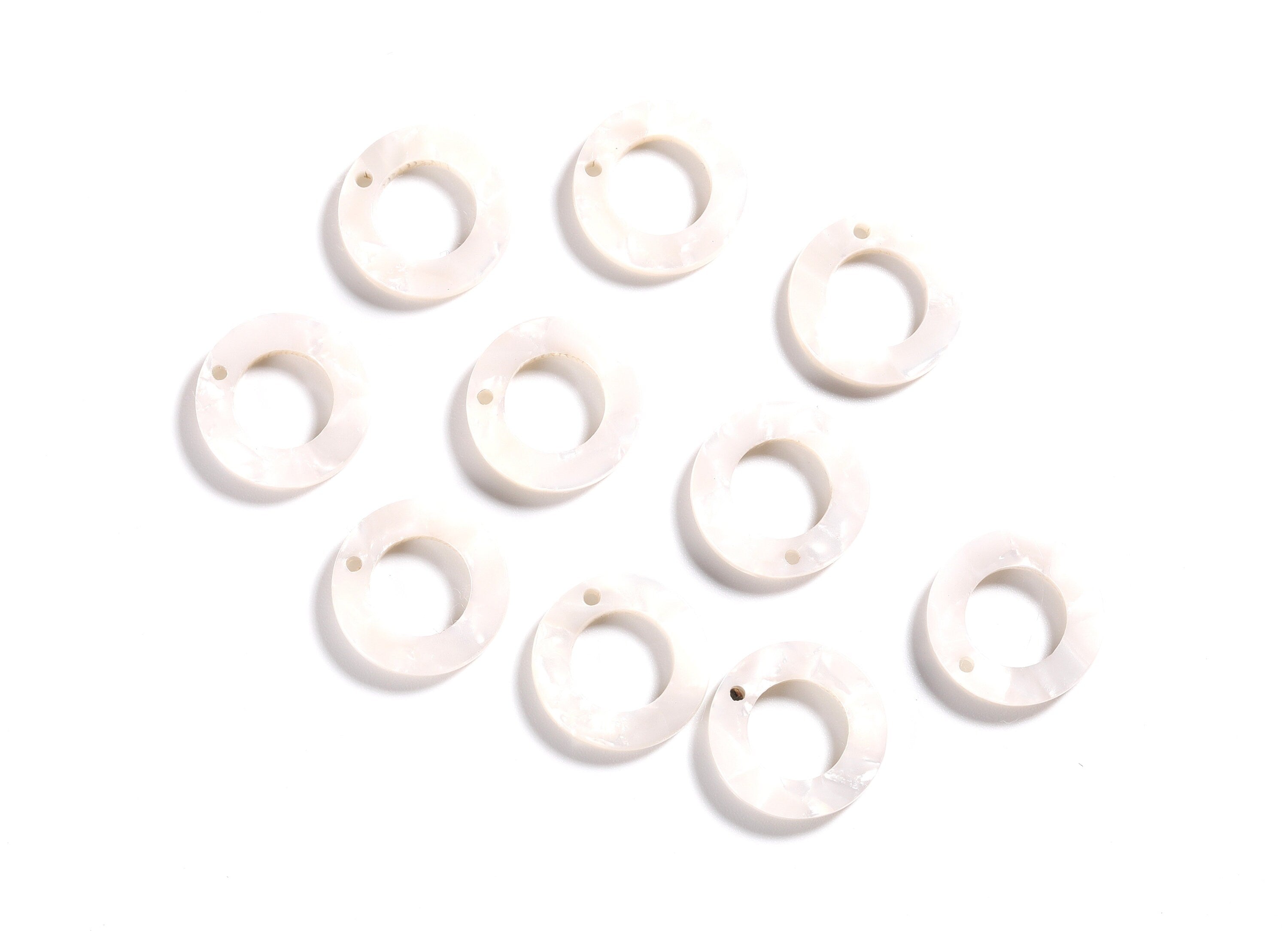 Acetate Hoop Earrings Charms - Acetate Round Circle Pendant - Jewellery Supplies - Color Code: A12 - 15.9x15.9x2.66mm - AC1117D - DOMEDBAZAAR