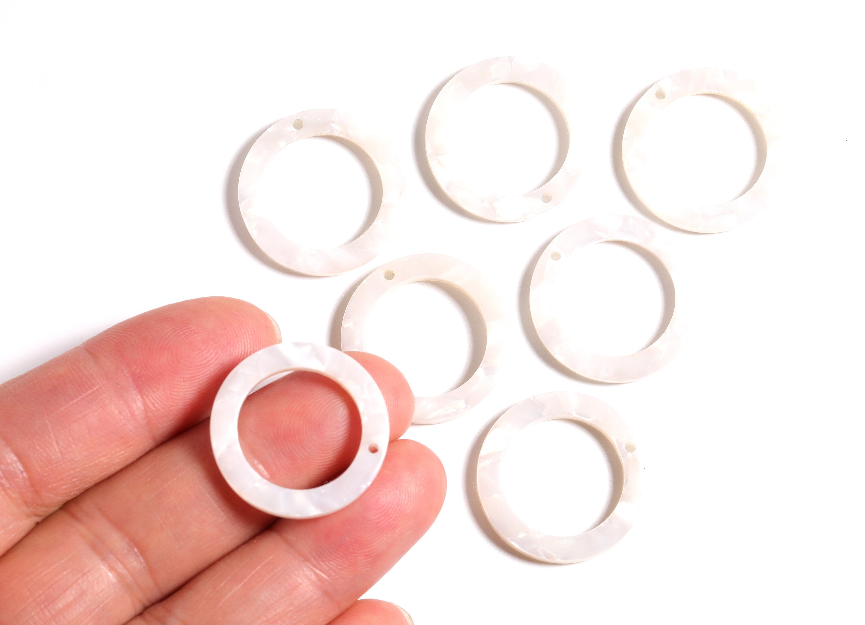 Acetate Hoop Earrings Charms - Round Circle Pendant - Earring Findings - Jewelry Supplies - Color Code: A12 - 22.8x22.8x2.63mm - AC1118D - DOMEDBAZAAR