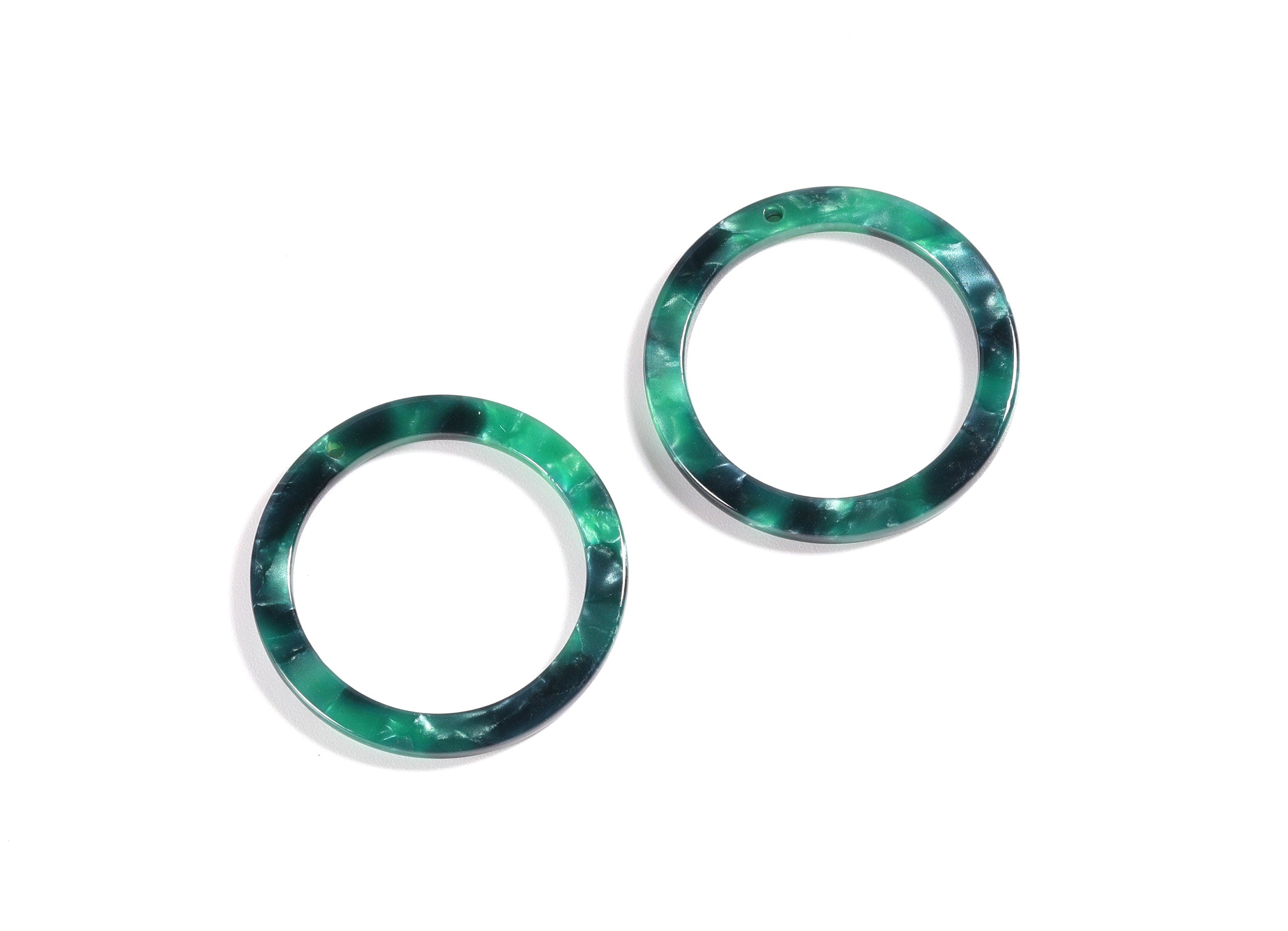 Acetate Hoop Earrings Charms - Circle Shaped Pendant - Earring Findings - Jewelry Supplies - Color Code: A13 - 29.8x29.8x2.52mm - AC1119C - DOMEDBAZAAR