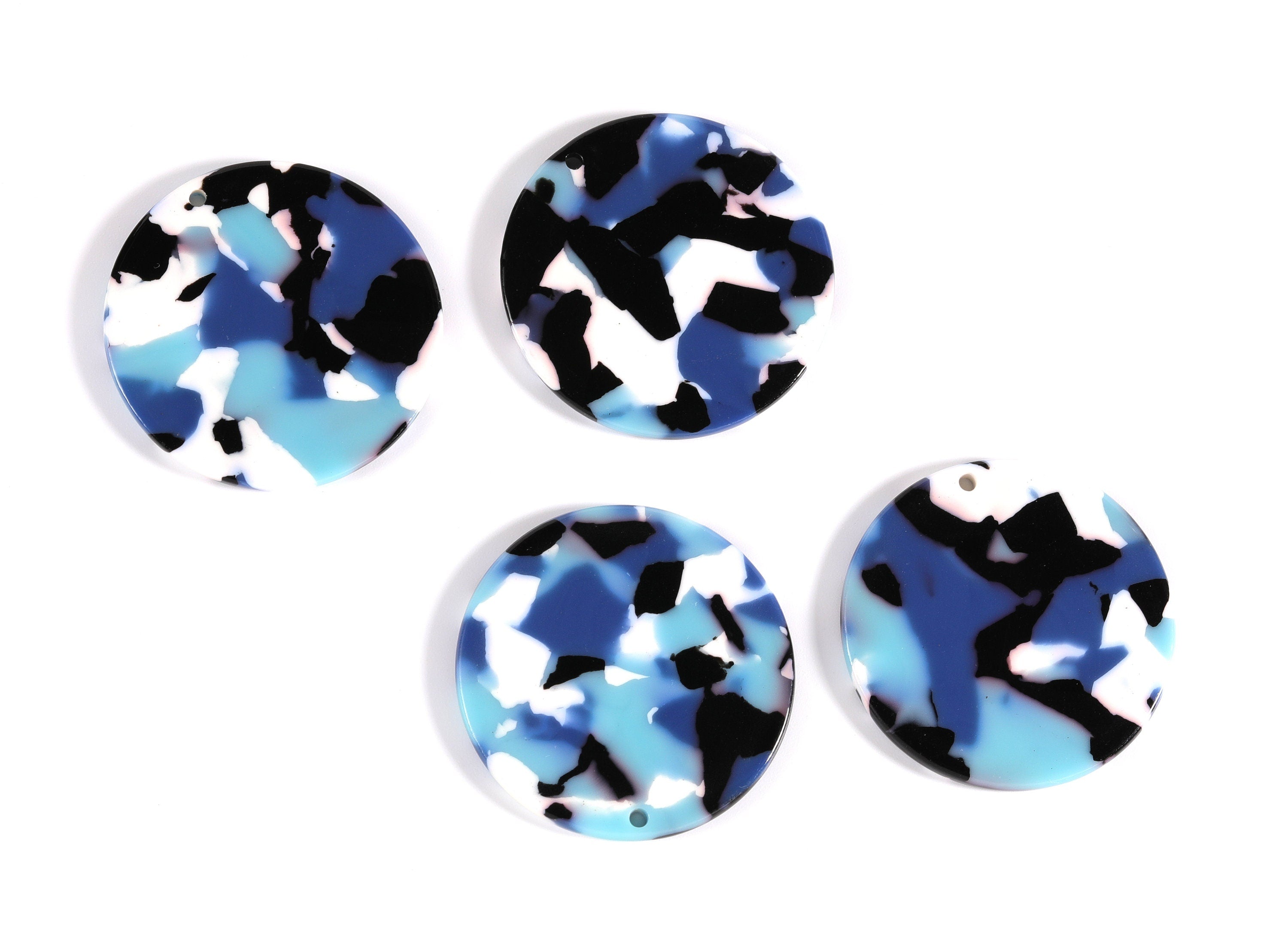 Acetate Round Earring Charms - Acrylic Coin Pendant - Earring Findings - Jewelry Supplies - Color Code: A16 -34.7x34.7x2.66mm - AC1135A - DOMEDBAZAAR