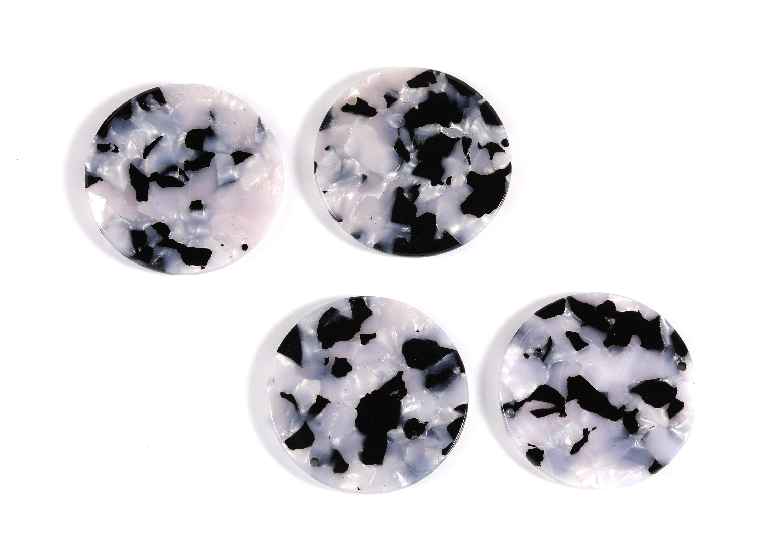 Acetate Acrylic Earring Charms - Tortoise Shell Earrings - Coin Shaped Pendant - Color Code: A15 - 34.7x34.7x2.66mm - AC1135B - DOMEDBAZAAR