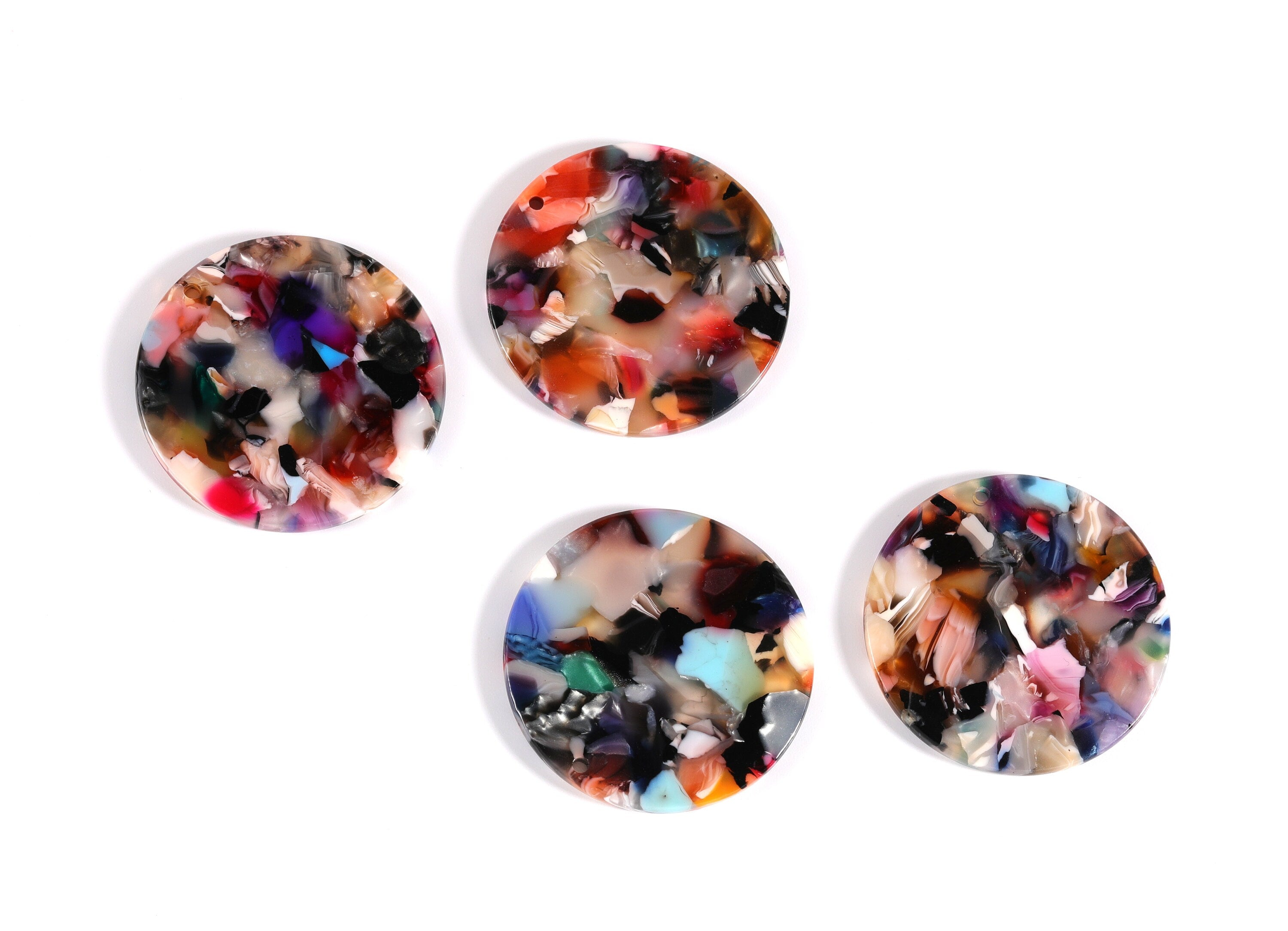 Acetate Round Earring Charms - Acrylic Coin Pendant - Earring Findings - Jewelry Supplies - Color Code: A60 - 34.7x34.7x2.66mm - AC1135D - DOMEDBAZAAR