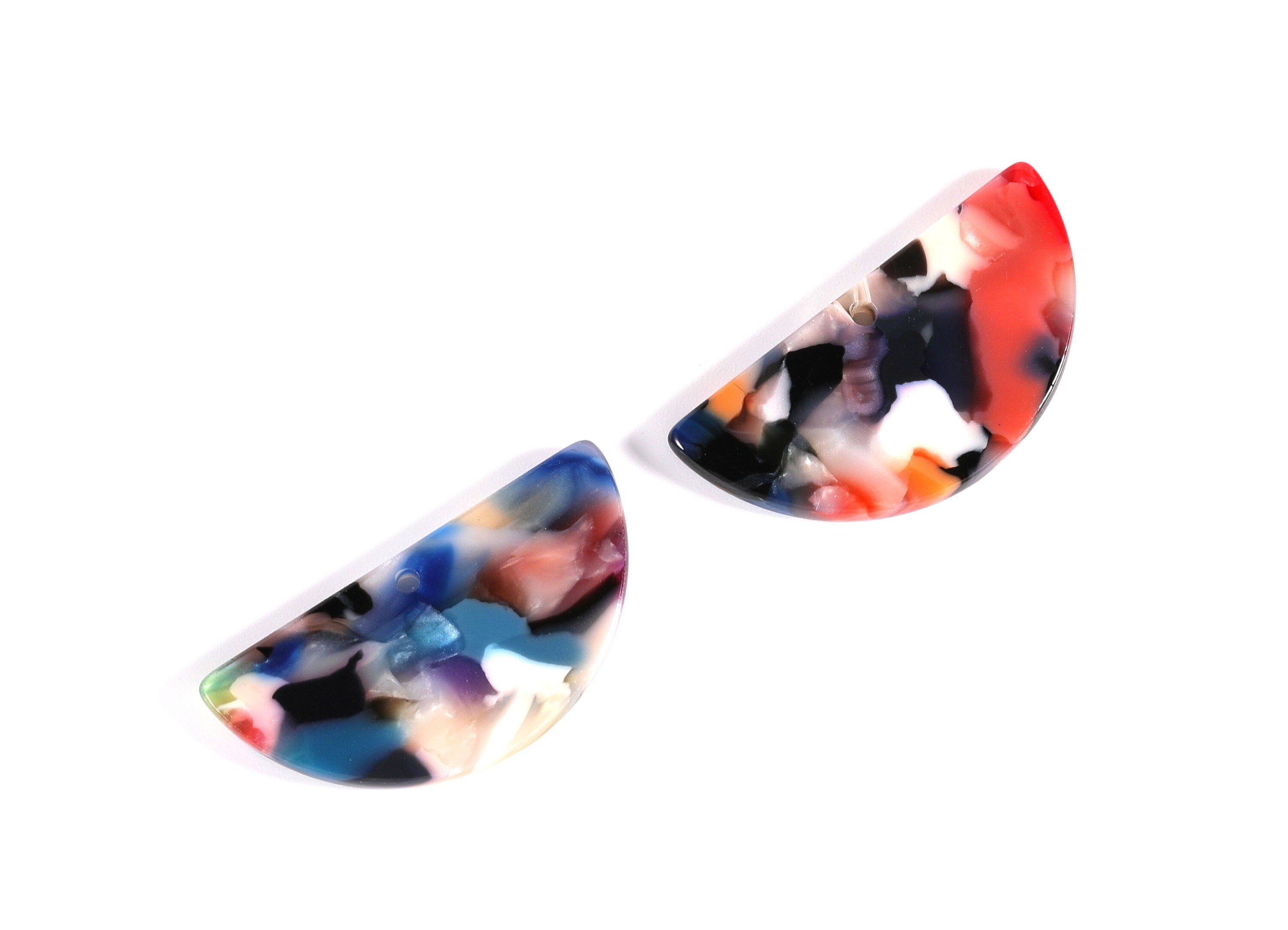 Acetate Semicircle Charms - Semicircle Pendant - Earring Findings - Jewelry Supplies - Color Code: A60 - 33.5x16.5x2.6mm - AC1006N - DOMEDBAZAAR