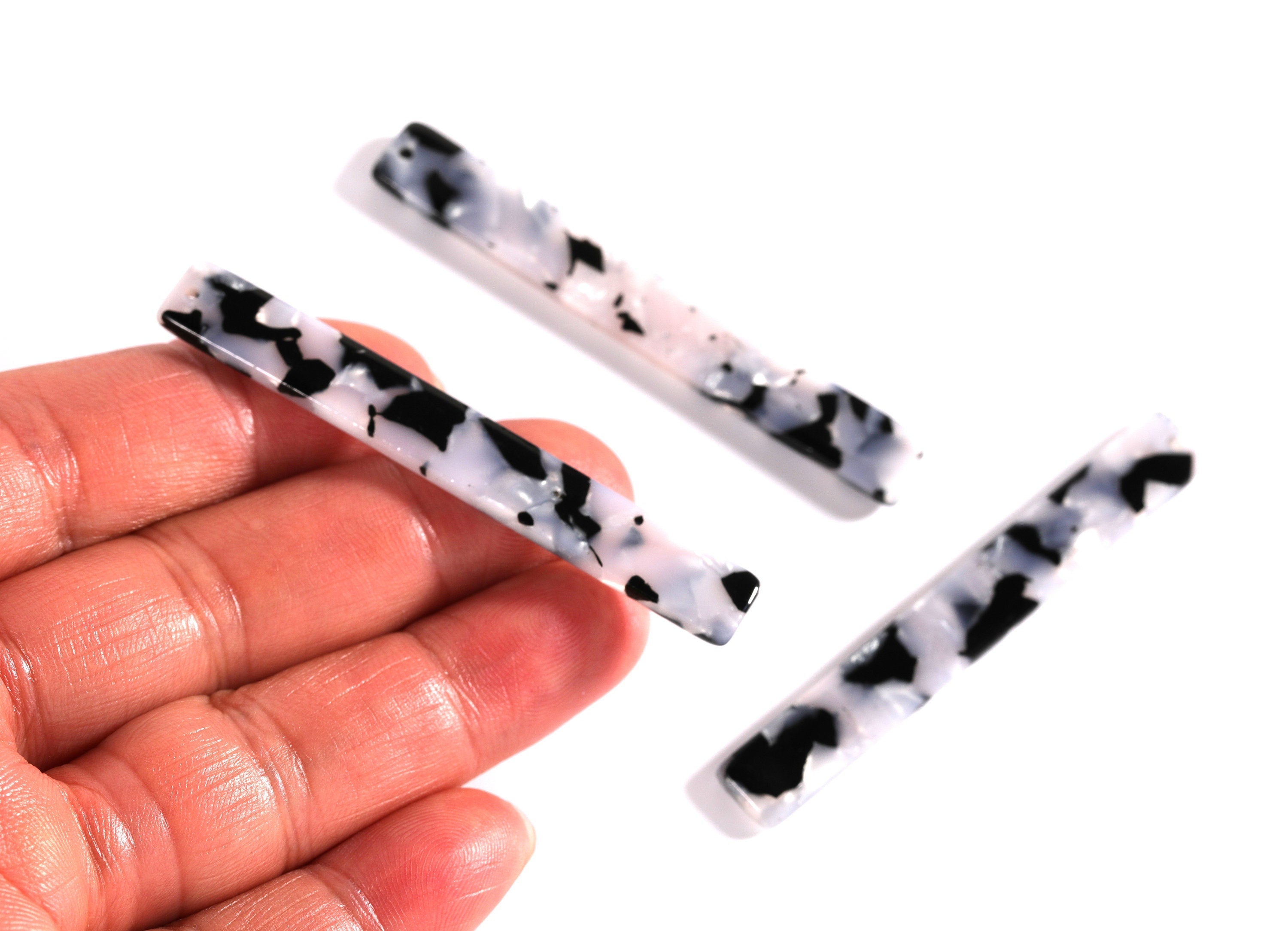 Acetate Stick Charms - Bar Earrings and Pendant - Earring Findings - Jewelry Supplies - Color Code: A82 - 59x7x2.2mm - AC1049R - DOMEDBAZAAR