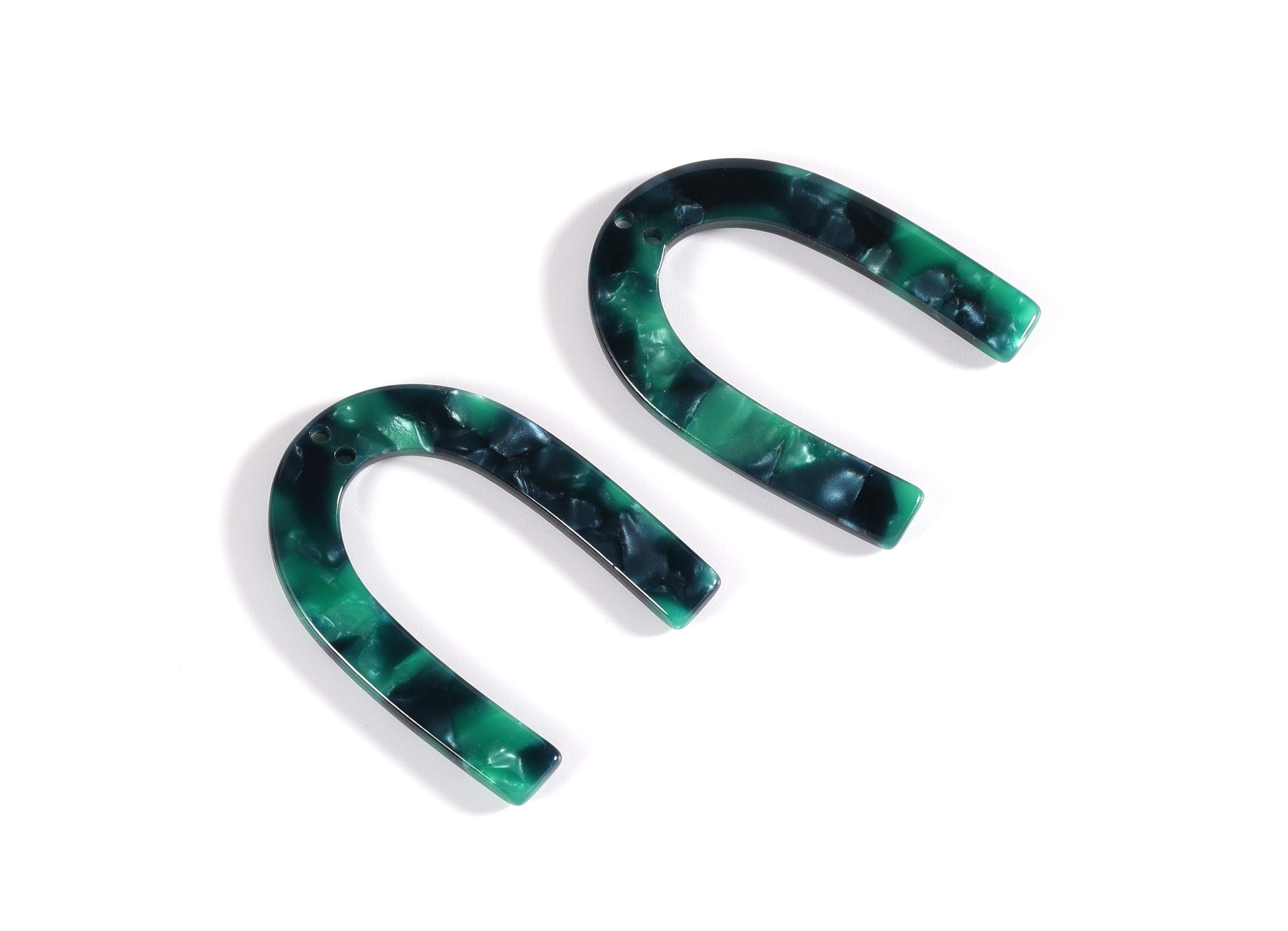 Acetate U Connector - Two Holes - U Earring and Pendant - Jewelry Supplys - Color Code: A13 - 34.6x26.3x2.55mm - AC1114C - DOMEDBAZAAR