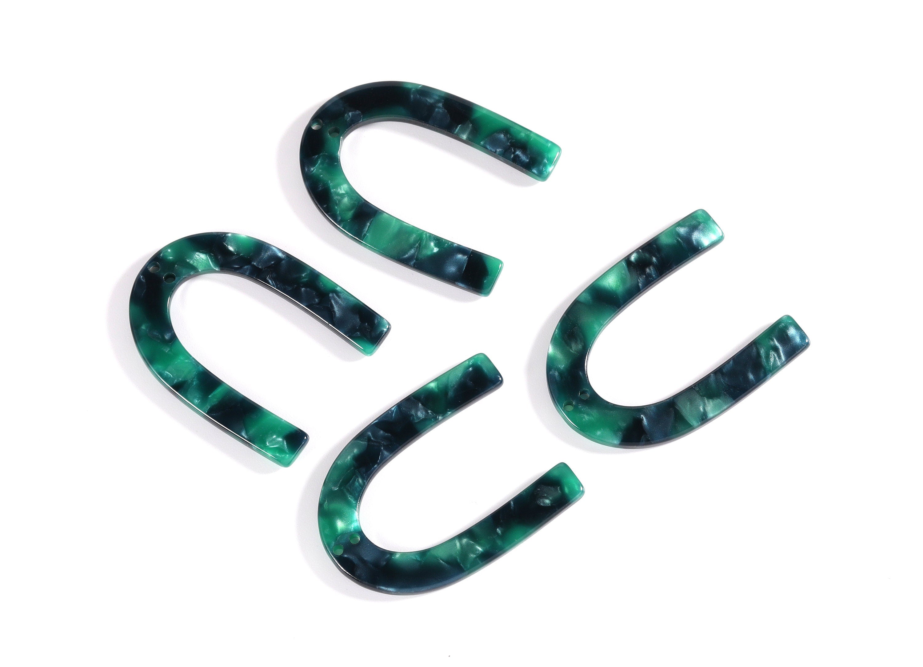 Acetate U Connector - Two Holes - U Earring and Pendant - Jewelry Supplys - Color Code: A13 - 34.6x26.3x2.55mm - AC1114C - DOMEDBAZAAR