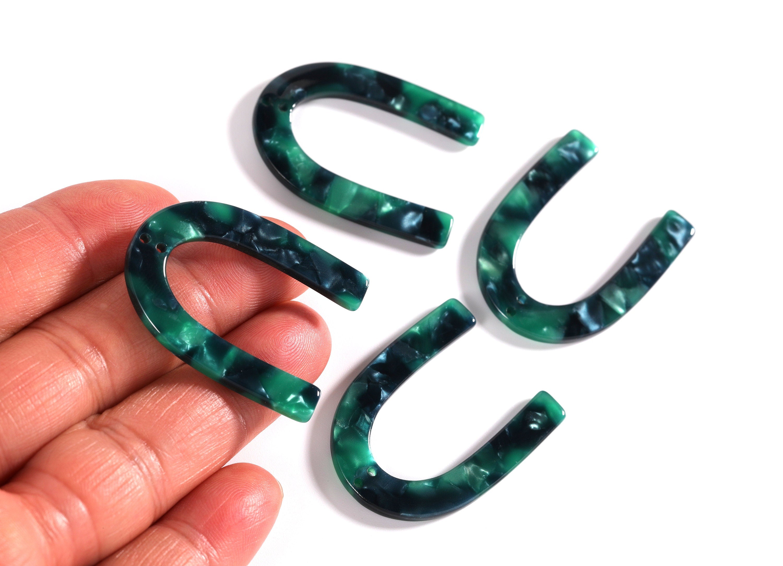 Acetate U Connector - Two Holes - U Earring and Pendant - Jewelry Supplys - Color Code: A13 - 34.6x26.3x2.55mm - AC1114C - DOMEDBAZAAR