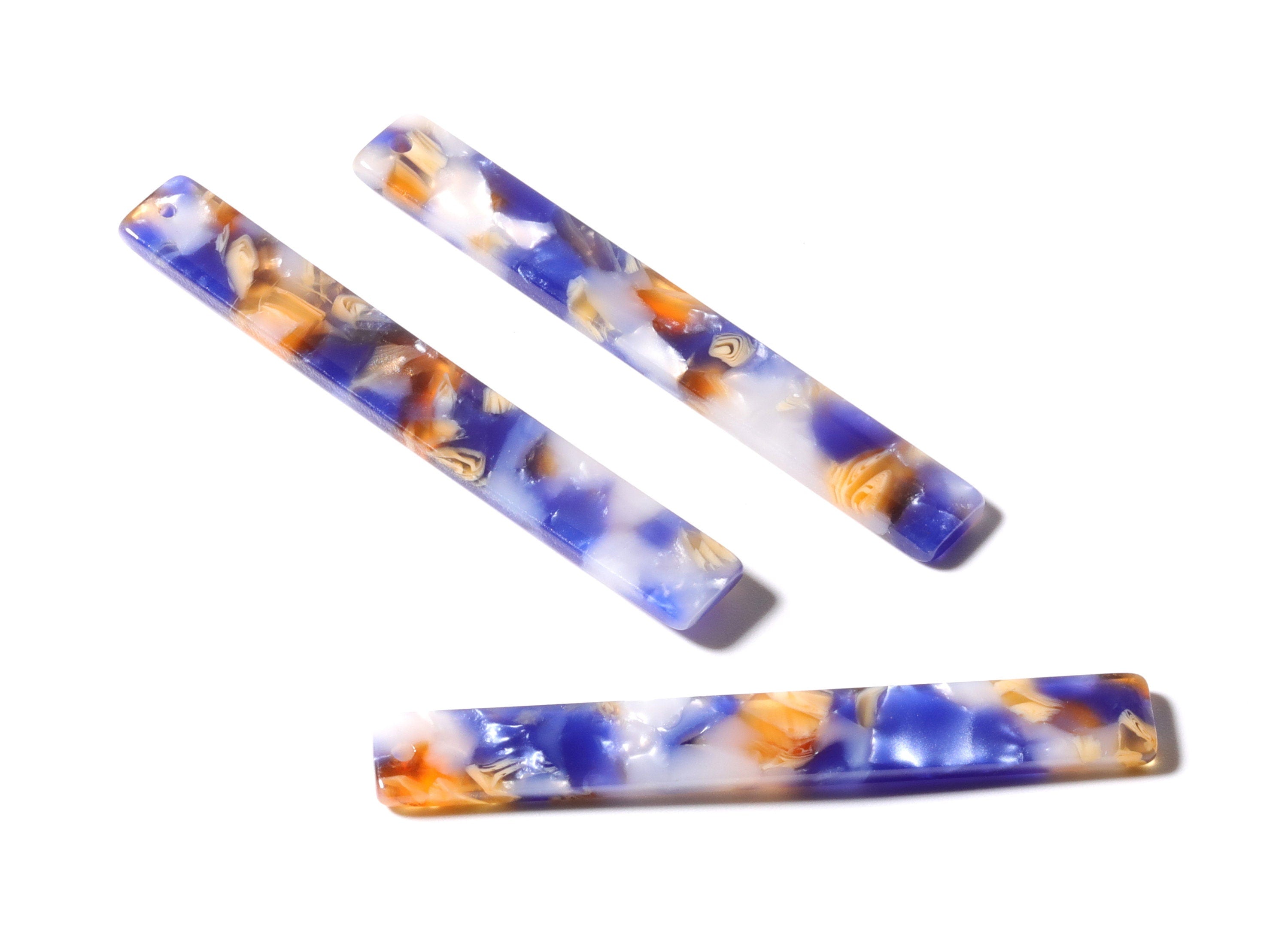 Acetate Stick Charms - Bar Earrings and Pendant - Earring Findings - Jewelry Supplies - Color Code: A96 - 59x7x2.5mm - AC1049V - DOMEDBAZAAR