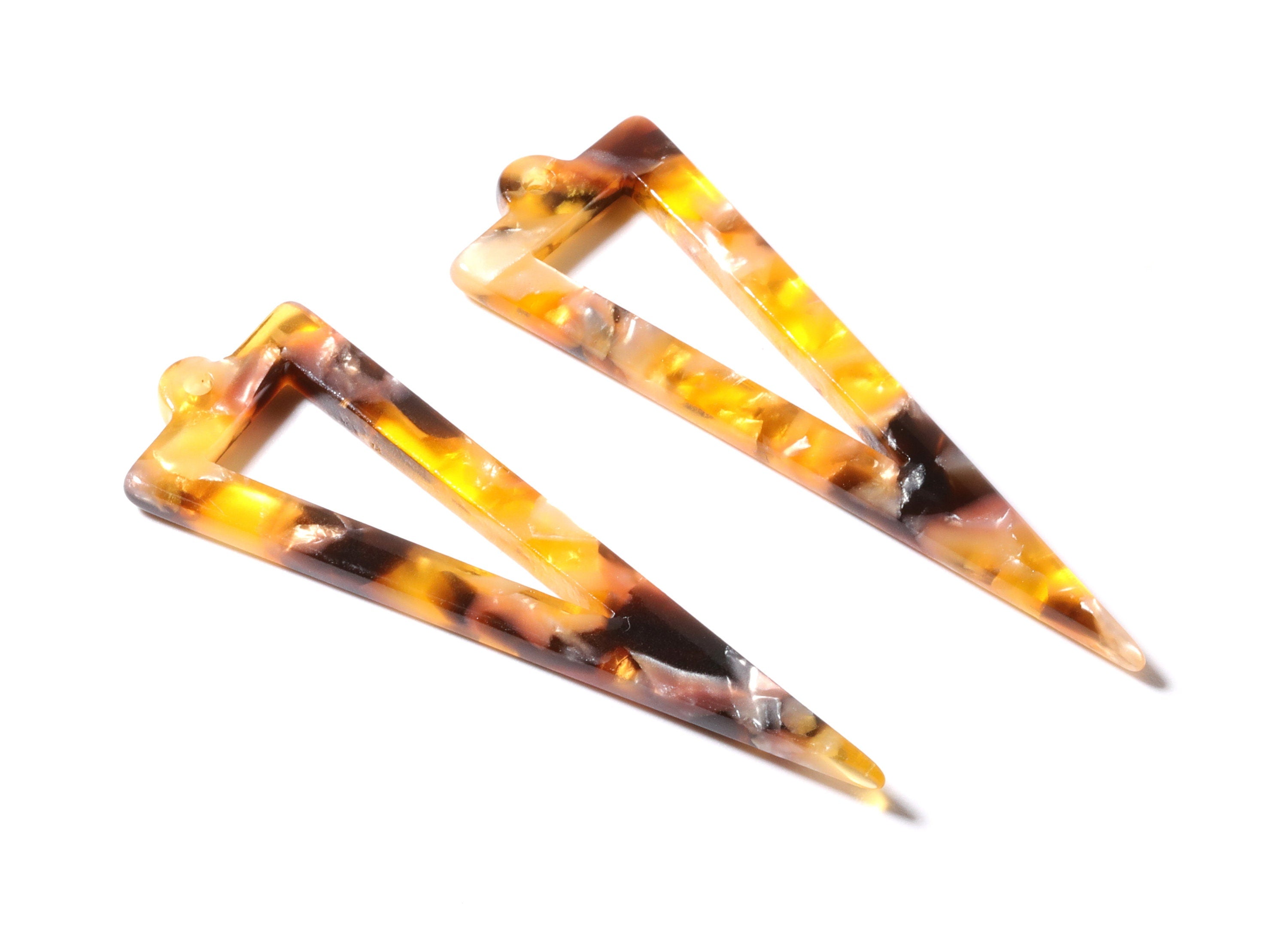 Acetate Triangle Charms - Triangle Earrings and Pendant - Earring Findings - Necklace Pendant - Color Code: A106 - 53.6x17.5mm - AC1084F - DOMEDBAZAAR