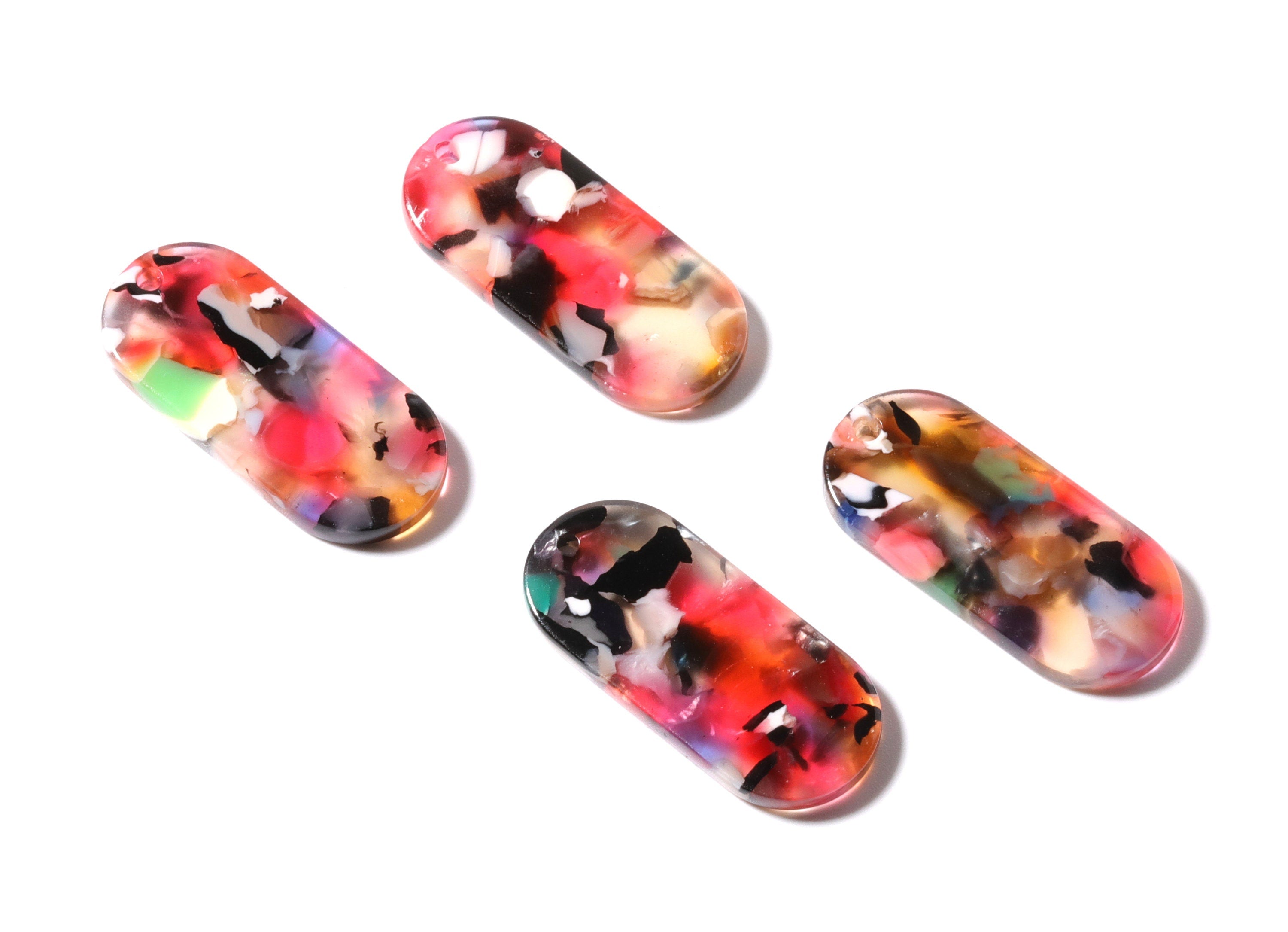 Acetate Oval Earring Charms - Oval Shaped Pendant - Earring Findings - Jewelry Supplies - Color Code: A61 - 30.65x13.76x2.66mm - AC1134L - DOMEDBAZAAR