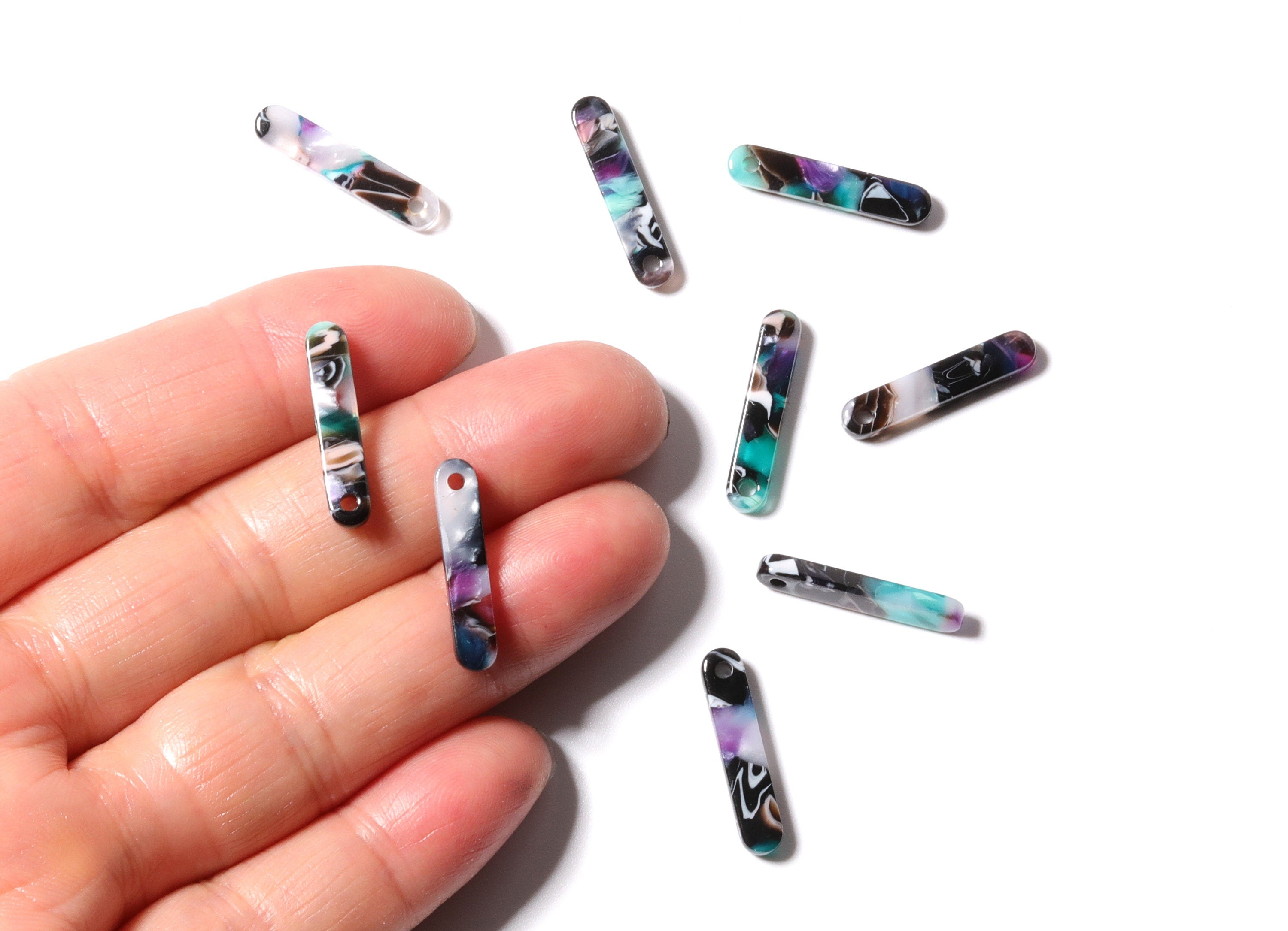 Acetate Stick Earring Charms - Acetate Stick Pendant - Earring Findings - Jewelry Supplies - Color Code: A54 - 20.6x4.27x2.6mm - AC1150G - DOMEDBAZAAR