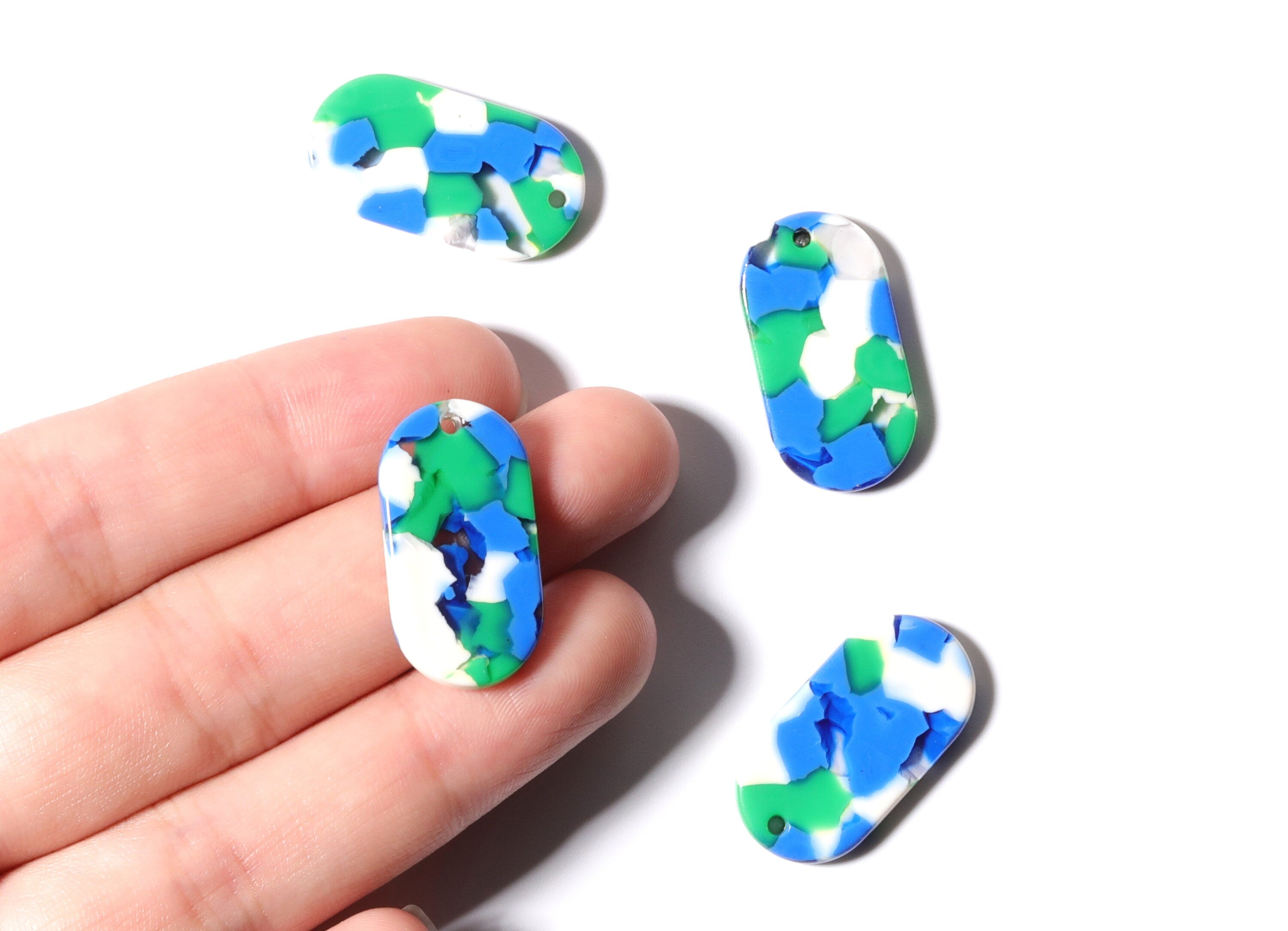 Acetate Oval Earring Charms - Oval Shaped Pendant - Earring Findings - Jewelry Supplies - Color Code: A110 - 26.65x13.9x2.63mm - AC1156H - DOMEDBAZAAR