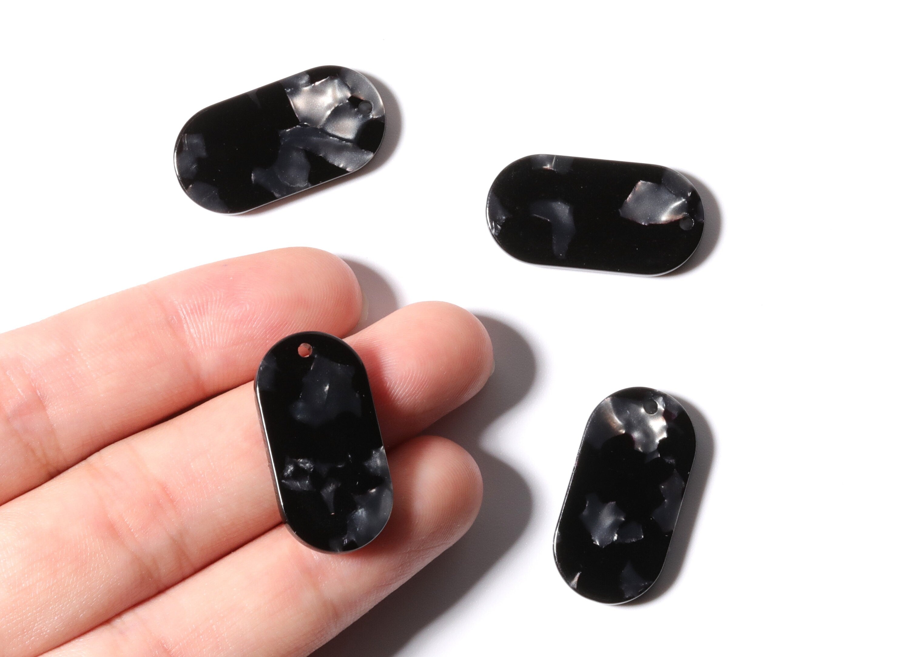 Acetate Oval Earring Charms - Acrylic Oval Pendant - Earring Findings - Jewelry Supplies - Color Code: A48 - 26.65x13.9x2.63mm - AC1156J - DOMEDBAZAAR