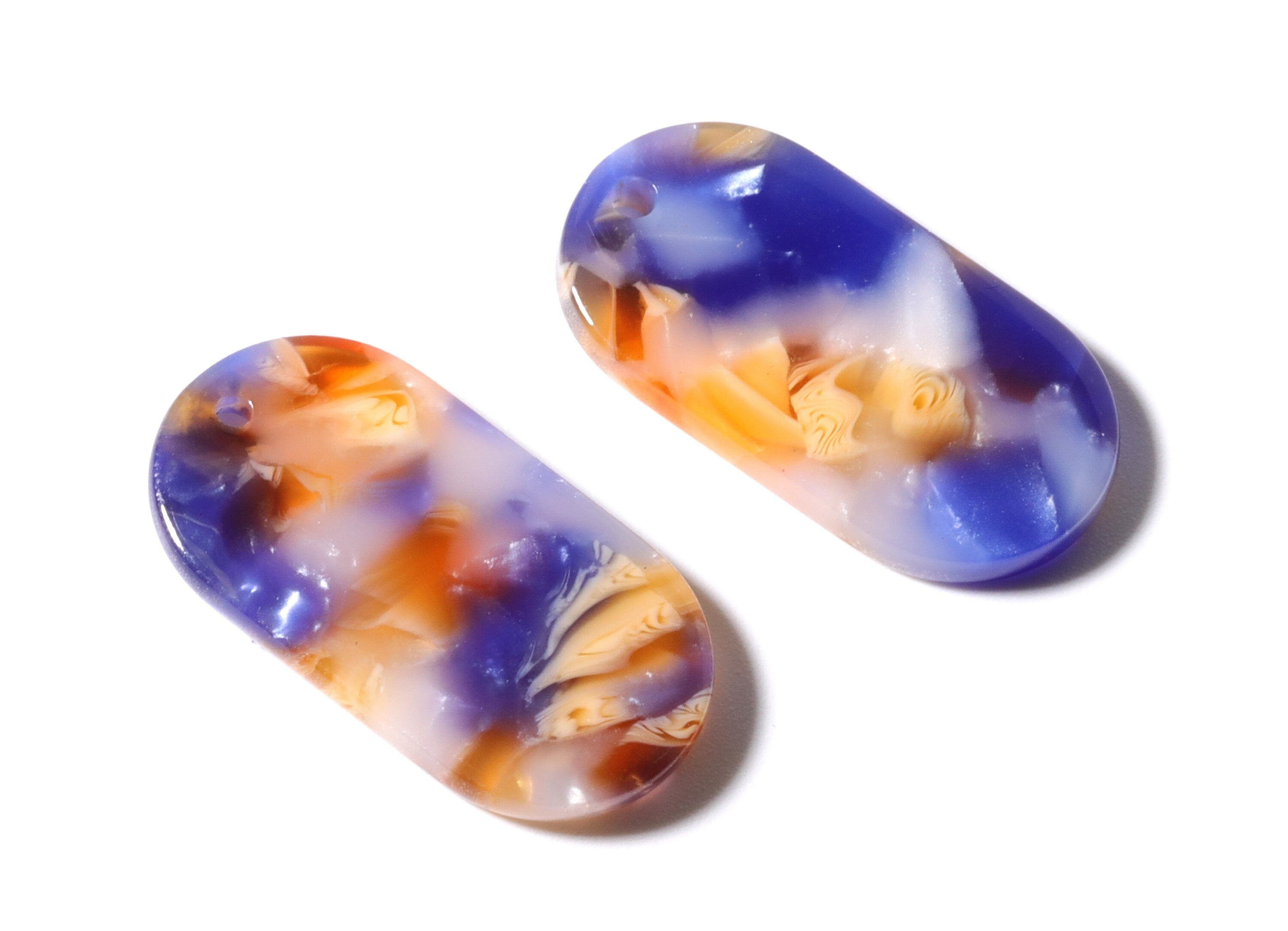Acetate Acrylic Oval Earring Charms - Oval Pendant - Earring Findings - Jewelry Supplies - Color Code: A96 - 26.65x13.9x2.63mm - AC1156K - DOMEDBAZAAR