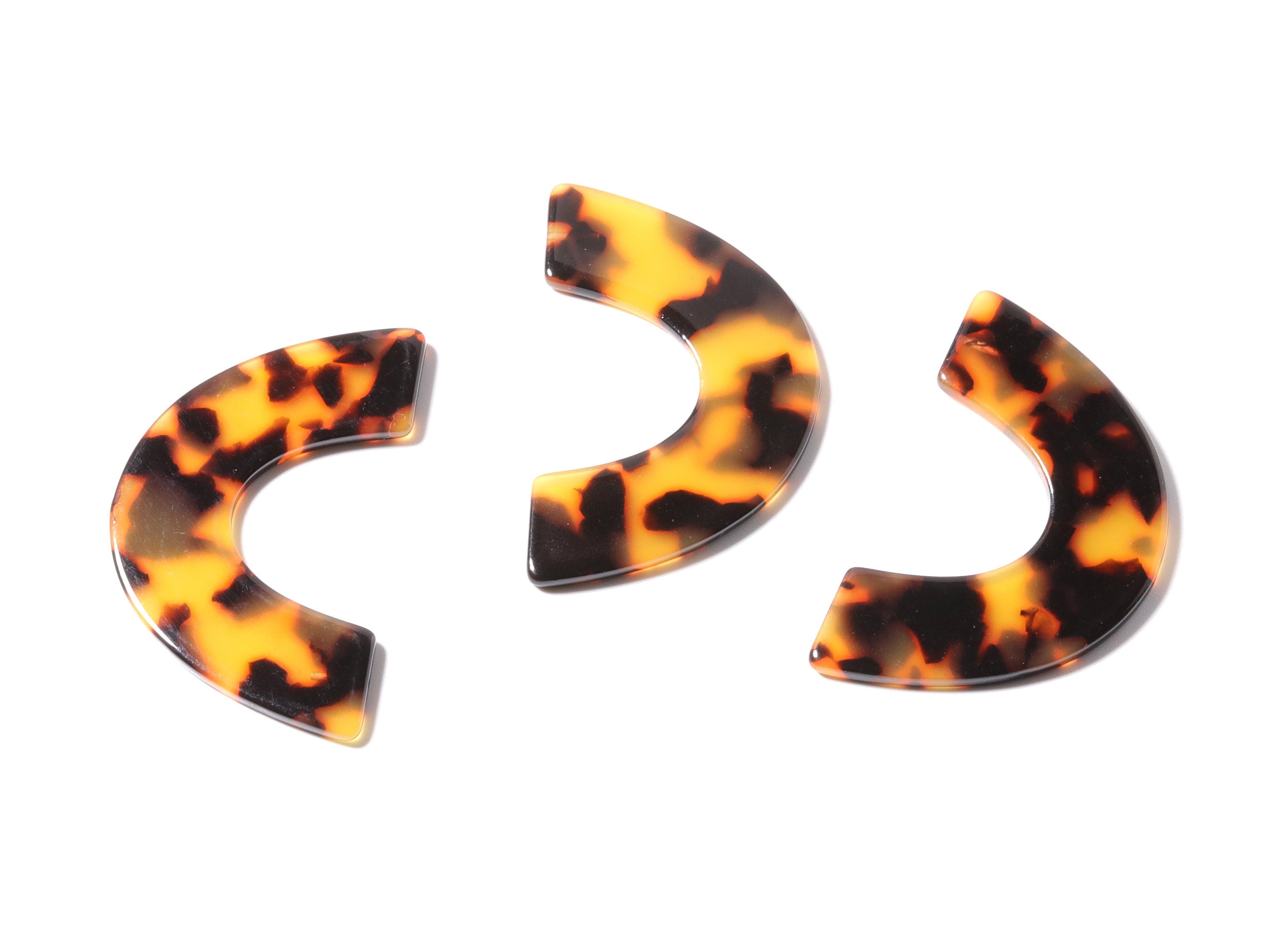 Acetate Large Arch Earring Charms One Hole - Semi Oval & U Pendant - Jewelry Making Supplies - Color Code: A02 - 30.5x48.2x2.51mm - AC1095A3 - DOMEDBAZAAR