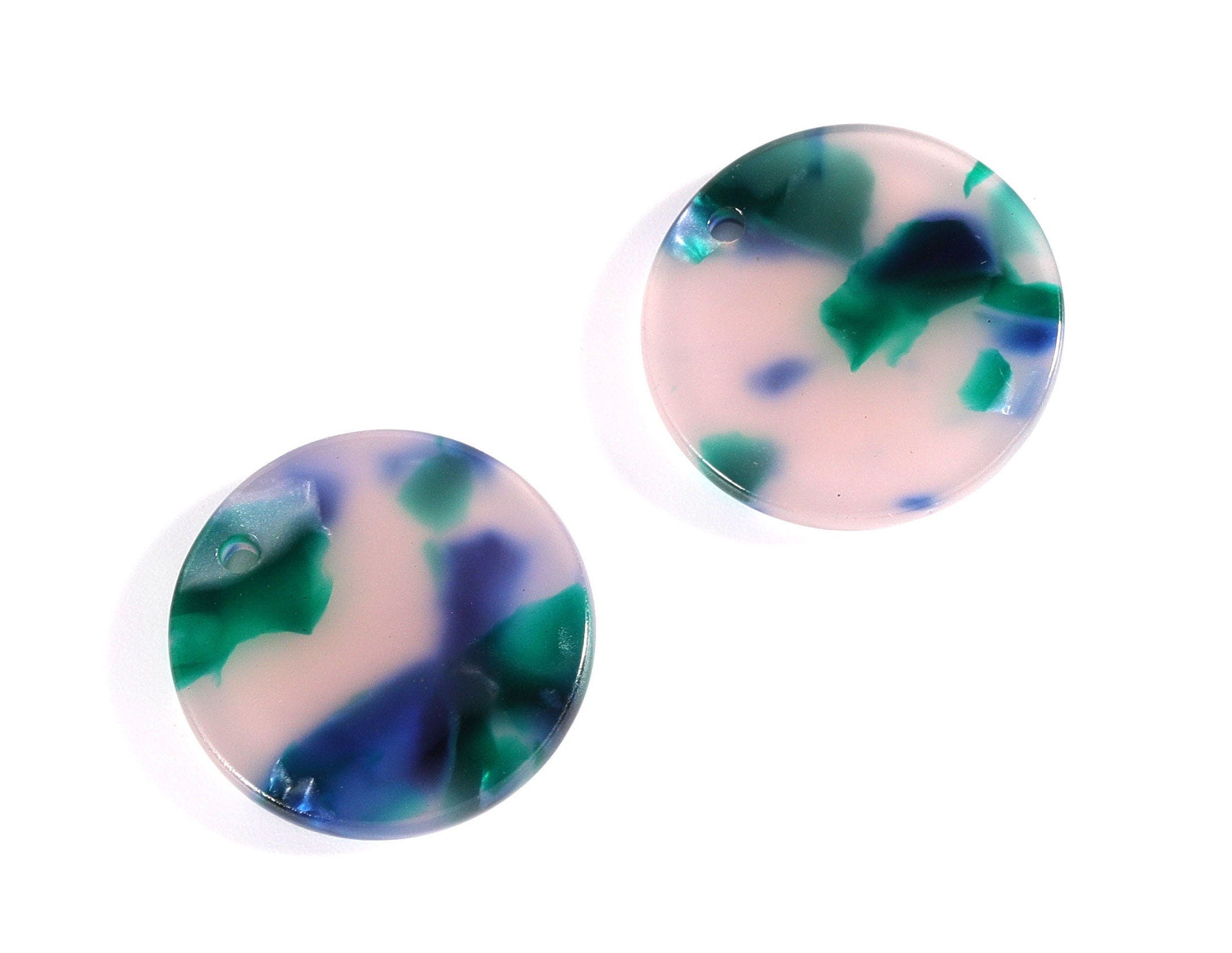 Acetate Round Earring Charms - Acrylic Coin Pendant - Earring Findings - Jewelry Supplies - Color Code: A18 - 19.6x19.6x2.6mm - AC1142A - DOMEDBAZAAR
