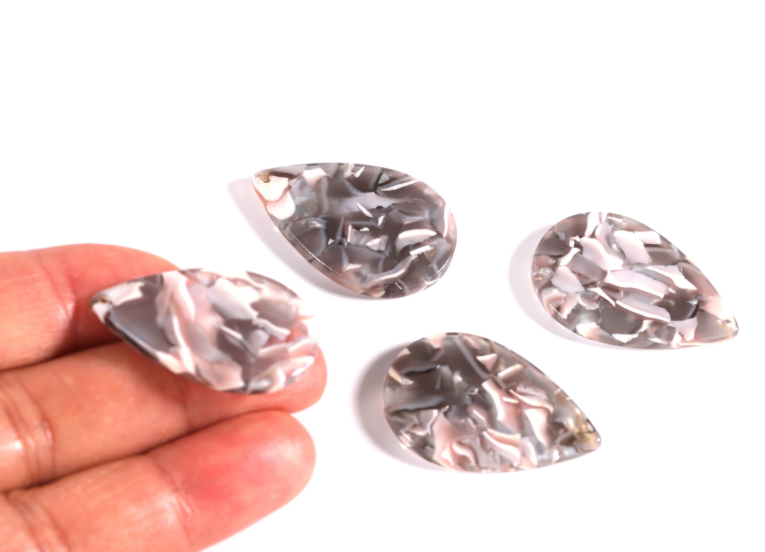 Acetate Drop Charms - Drop Pendant - Earring Findings - Jewelry Supplies - Color Code: A20 - 30.5x21x2.6mm - AC1127A - DOMEDBAZAAR