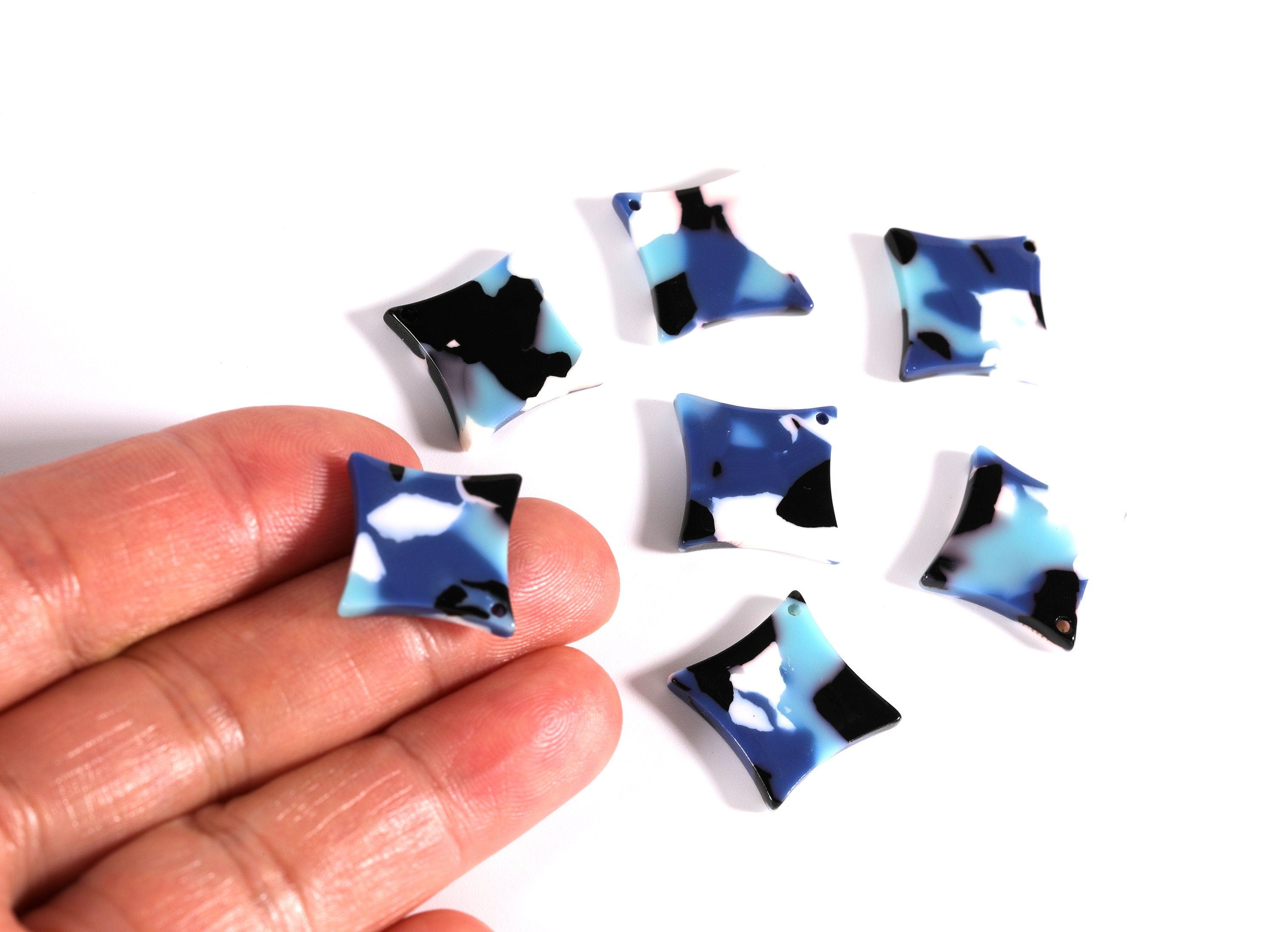 Acetate Compass Points Charms - Compass Points Earrings and Pendant - Earring Findings - Color Code: A16 -21.62x15.58x2.6mm - AC1069J - DOMEDBAZAAR