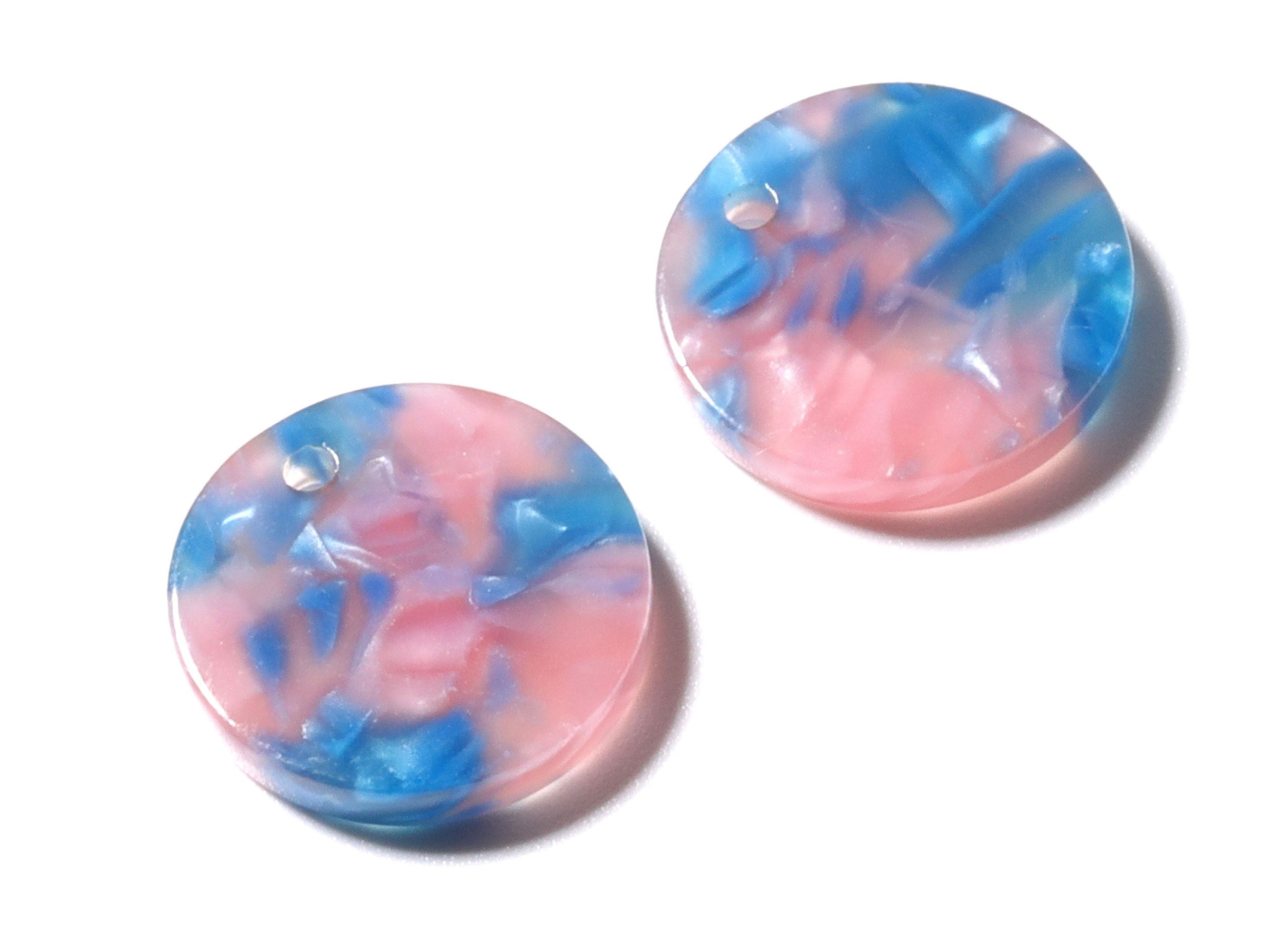 Acetate Coin & Round Charms - Coin and Round Earrings and Pendant - Earring Findings - Color Code: A94 - 15.3x2.5mm - AC1064T - DOMEDBAZAAR