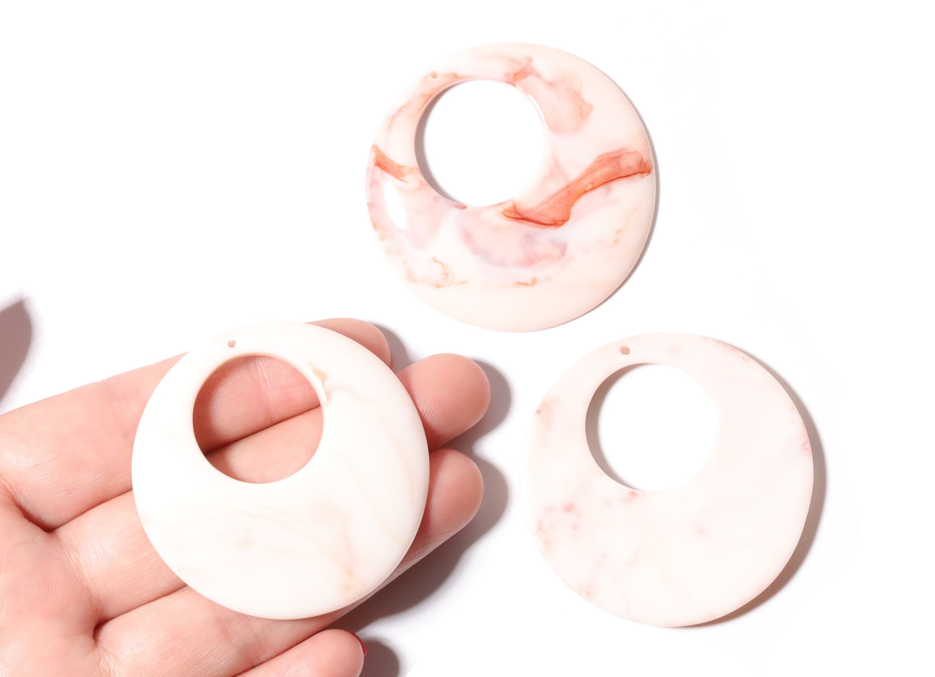 Acrylic Circle Charms - Circle Earrings and Pendant - Earring Findings - Jewelry Supplies - 48x48x5mm - AC1016C - DOMEDBAZAAR