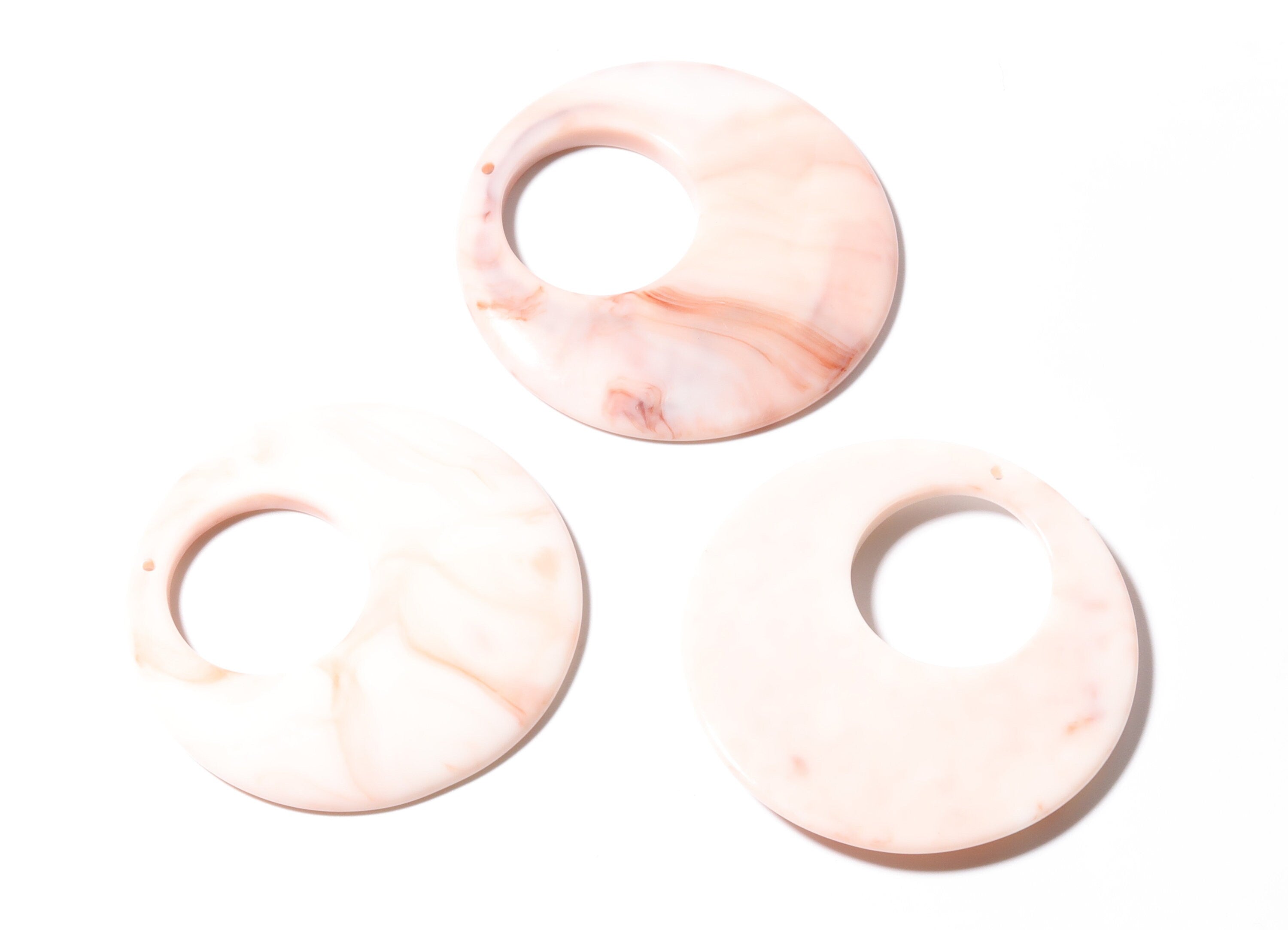 Acrylic Circle Charms - Circle Earrings and Pendant - Earring Findings - Jewelry Supplies - 48x48x5mm - AC1016C - DOMEDBAZAAR