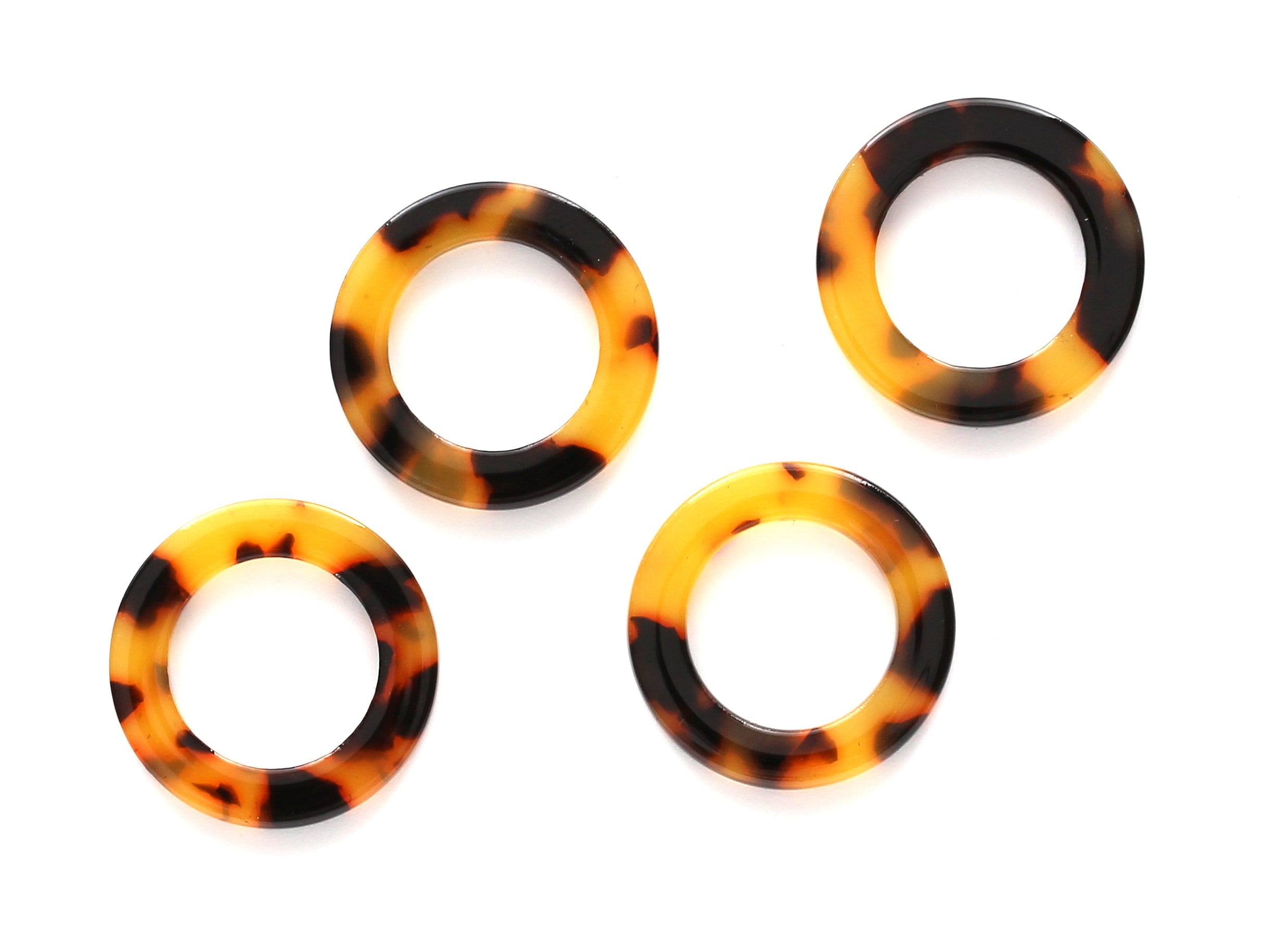 Acetate Circle Charms - Tortoise Shell Earrings - Circle Pendant - Jewelry Making Supplies - Color Code: A01 - 21.9x21.9x2.7mm - AC1112 - DOMEDBAZAAR