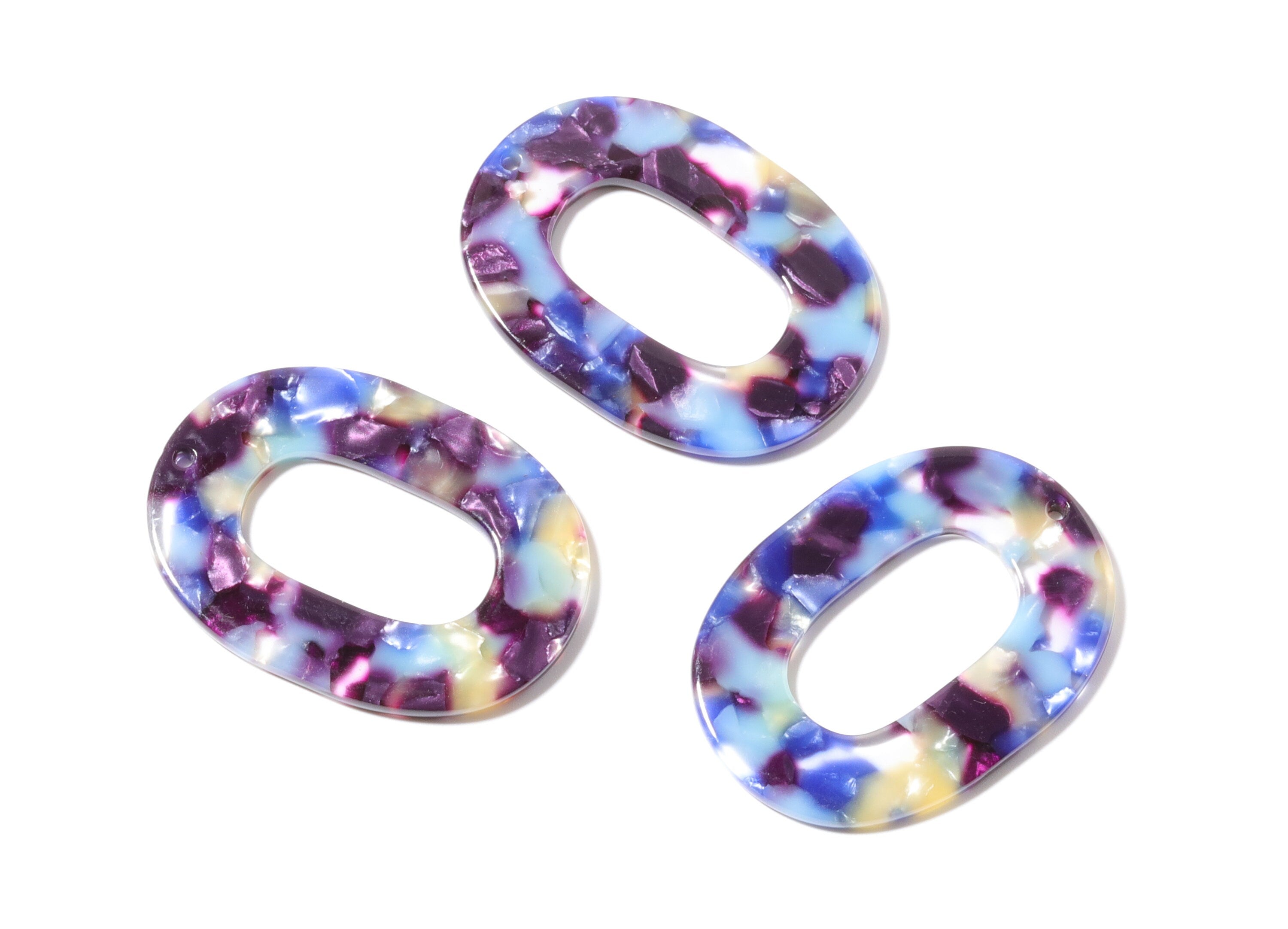 Acetate Oval Charms - Oval Earrings and Pendant - Earring Findings - Jewelry Supplies - Color Code: A23 - 47x34.9x2.5mm - AC1065M - DOMEDBAZAAR