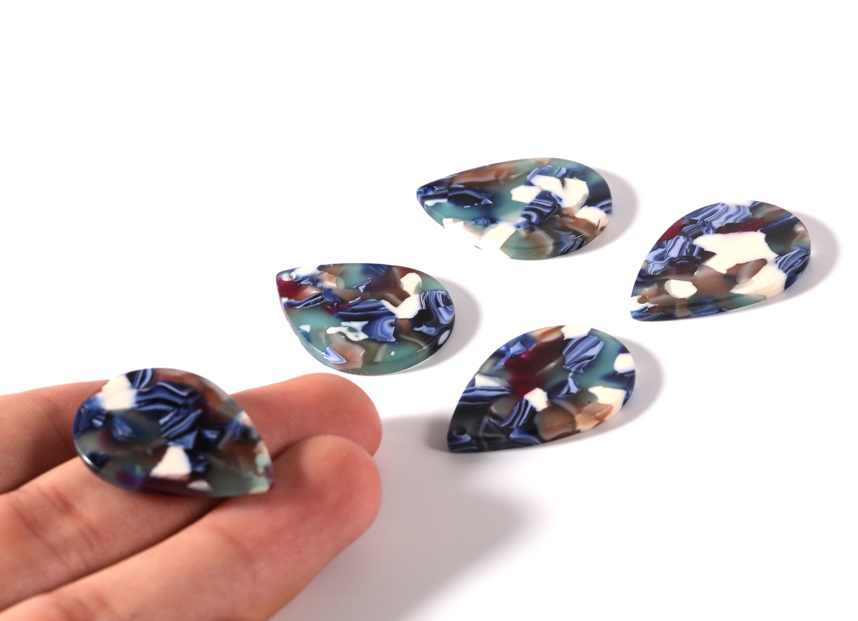 Acetate Drop Charms - Drop Pendant - Earring Findings - Jewelry Supplies - Color Code: A19 - 30.5x21x2.6mm - AC1127B - DOMEDBAZAAR
