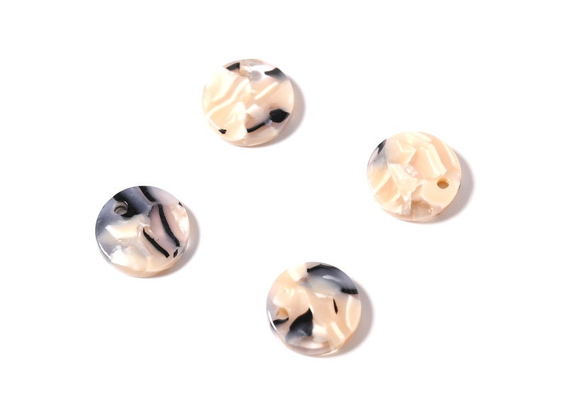Acetate Coin Earring Charms - Coin Shaped Pendant - Earring Findings - Jewelry Supplies - Color Code: A87 - 12.77x12.77x2.65mm - AC1101-A87 - DOMEDBAZAAR