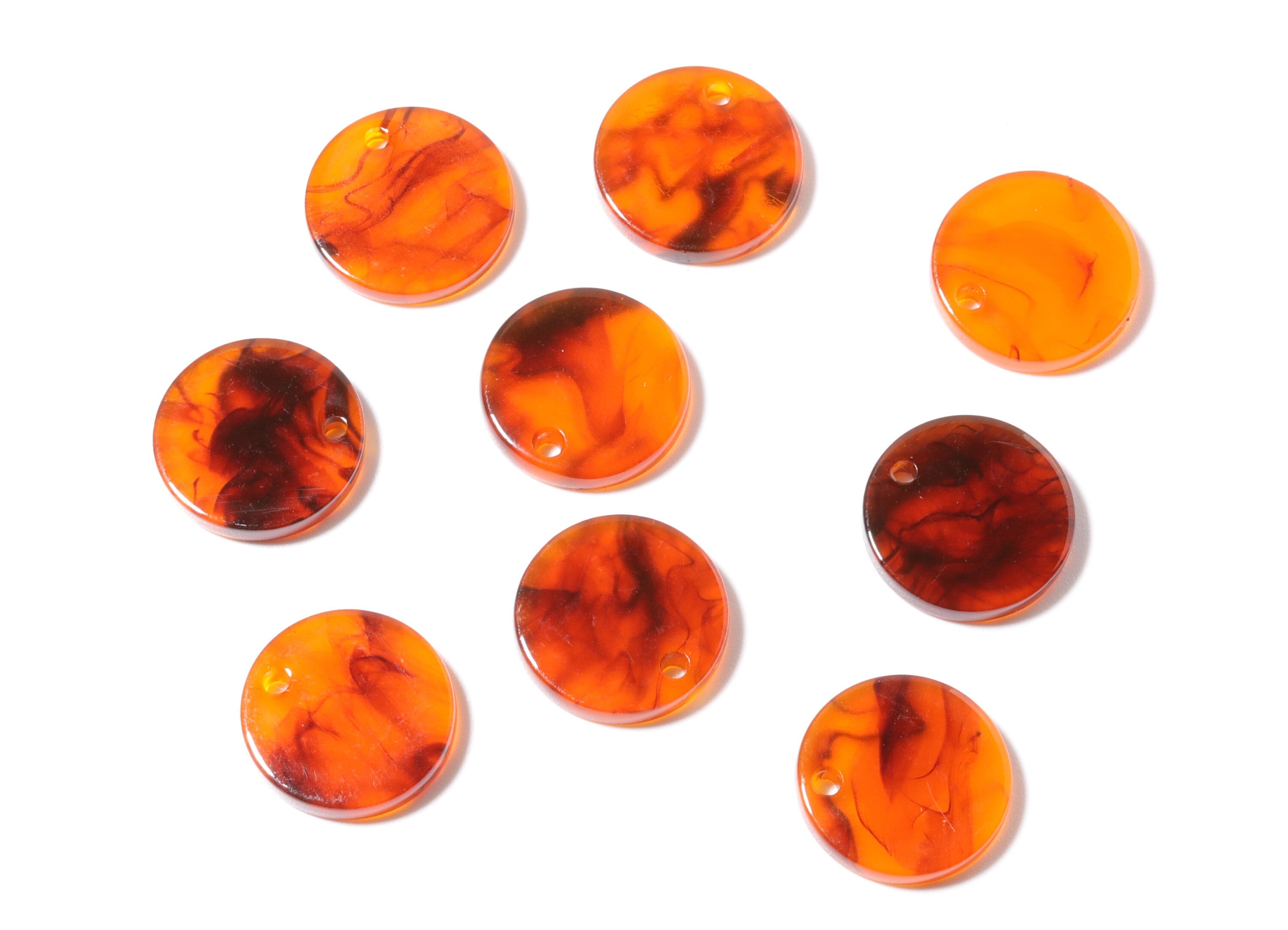 Acetate Coin & Round Charms - Coin and Round Earrings and Pendant - Earring Findings - 14.5x2.5mm - AC1064Y - DOMEDBAZAAR