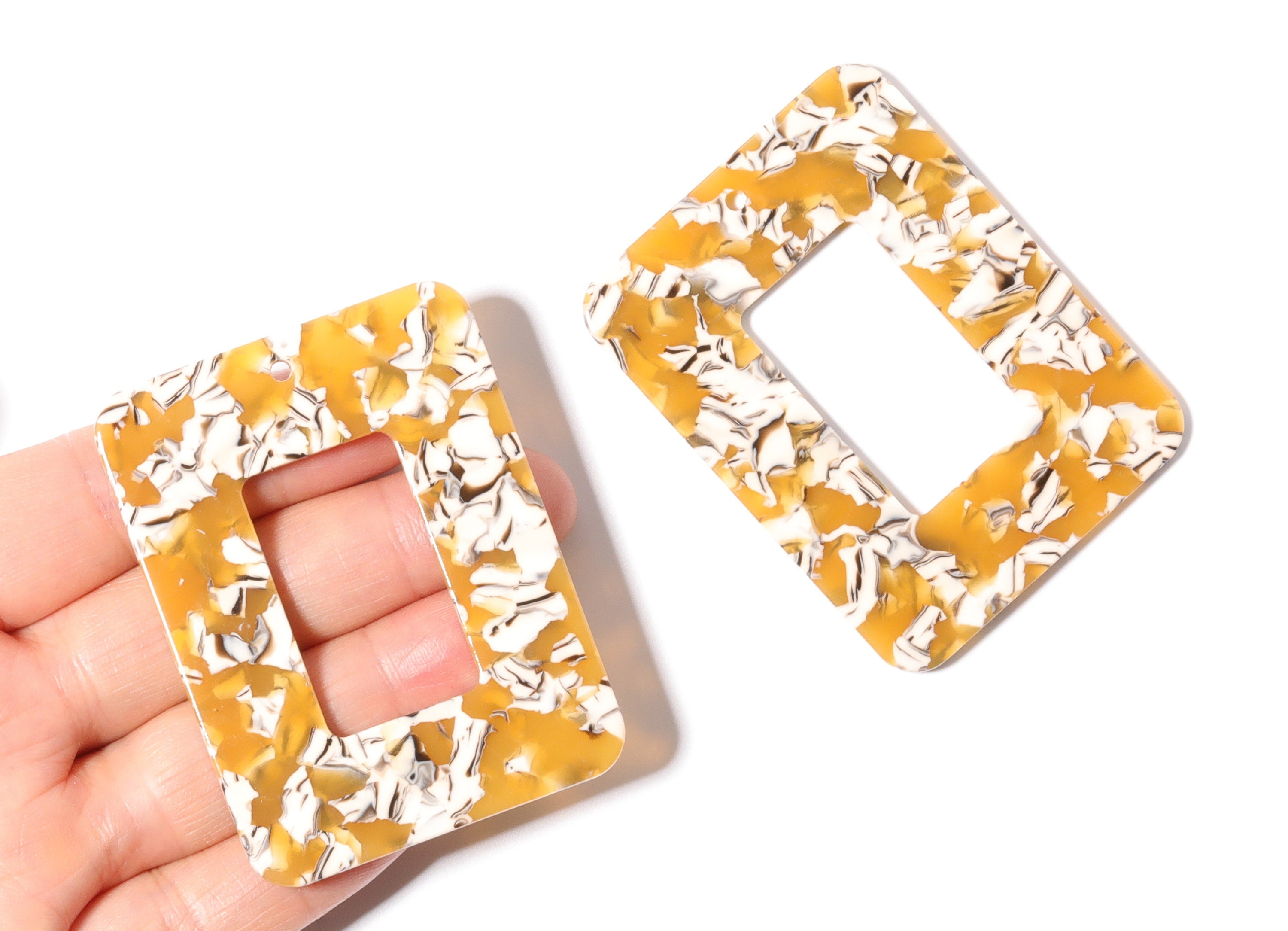 Acetate Rectangle Charms - Rectangle Earring and Pendant - Earring Findings - Jewelry Supplys - Color Code: A14 - 64.6x49.7x2.49mm - AC1106K - DOMEDBAZAAR