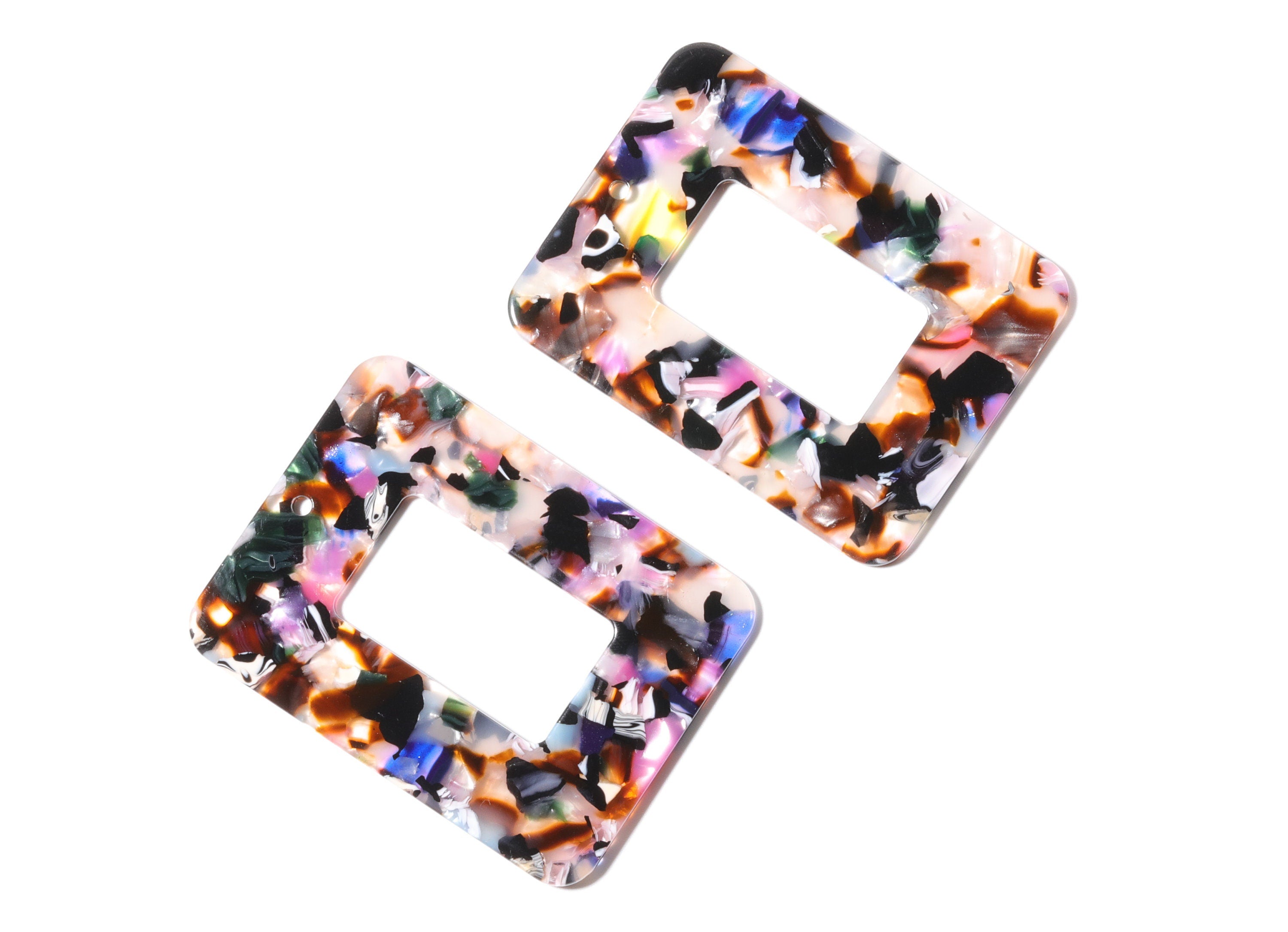 Acetate Rectangle Charms - Rectangle Earring and Pendant - Earring Findings - Jewelry Supplys - Color Code: A11 - 64.6x49.7x2.49mm - AC1106L - DOMEDBAZAAR
