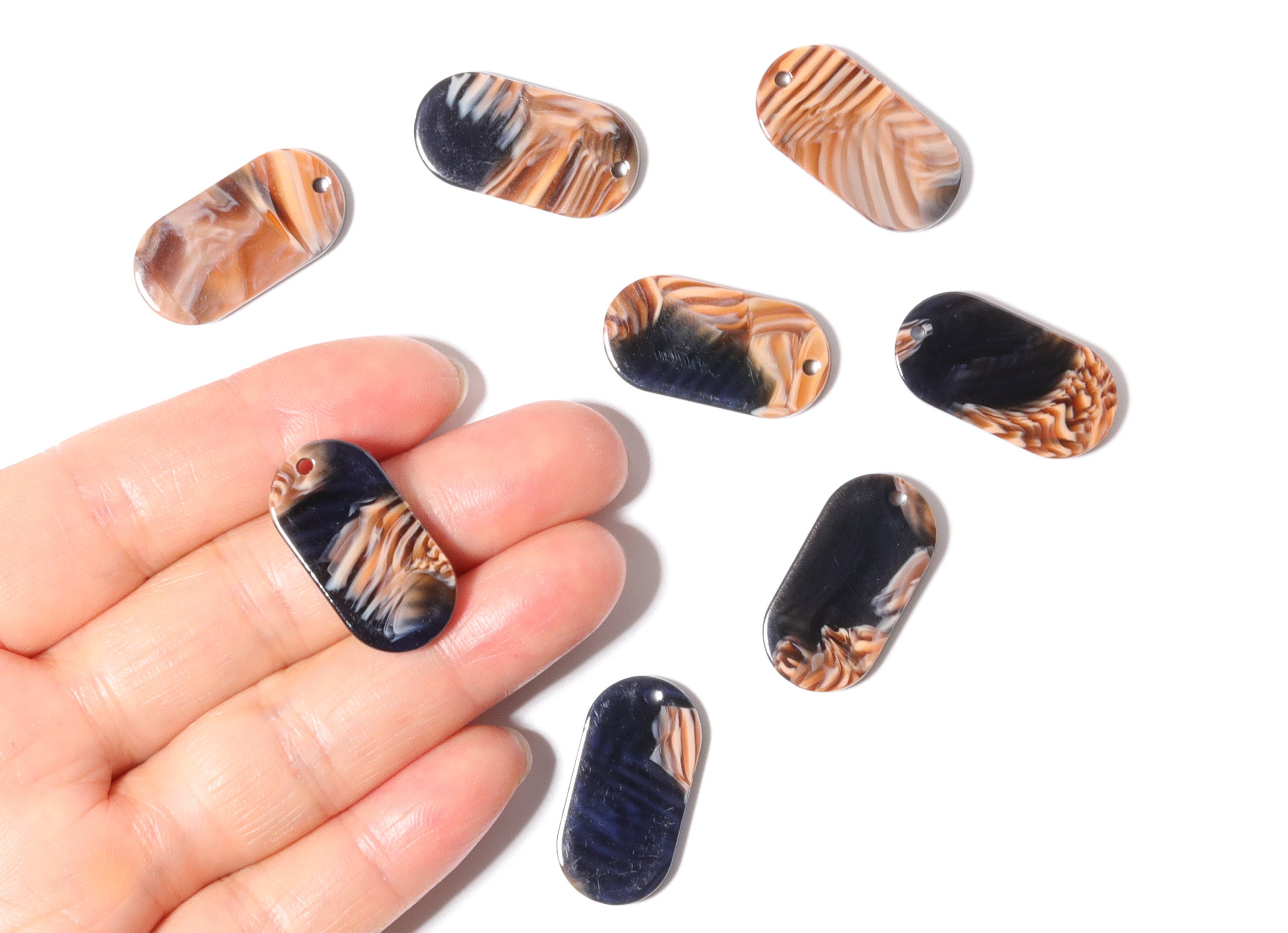 Acetate Oval Earring Charms - Oval Shaped Pendant - Earring Findings - Jewelry Supplies - Color Code: A104 - 26.65x13.9x2.63mm - AC1156P - DOMEDBAZAAR