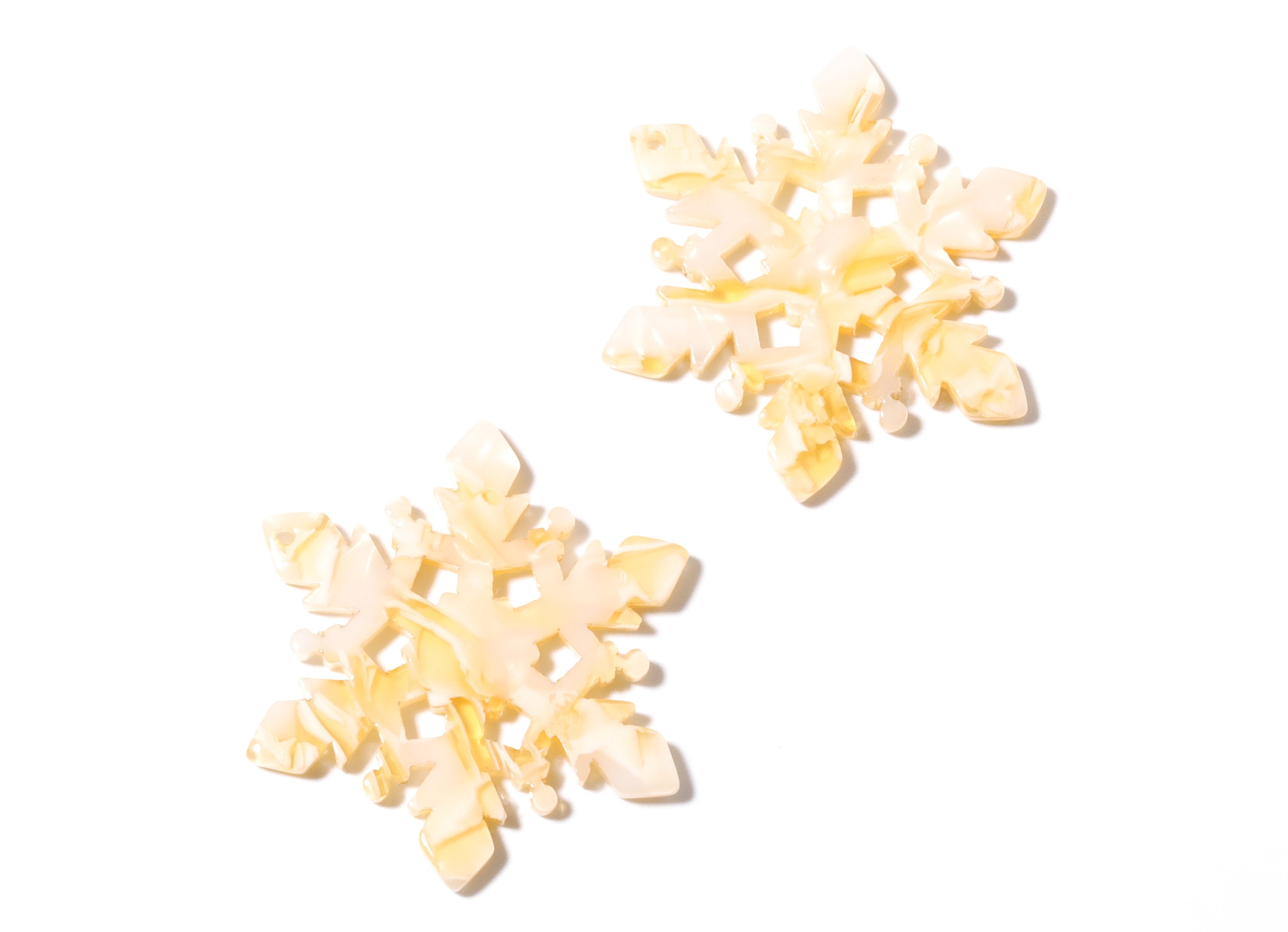 Acetate Snowflake Earring Charm - Snowflake Shaped Pendant - Earring Finding - Jewelry Supplies - 40.55x35x2.6mm - AC1198E - DOMEDBAZAAR