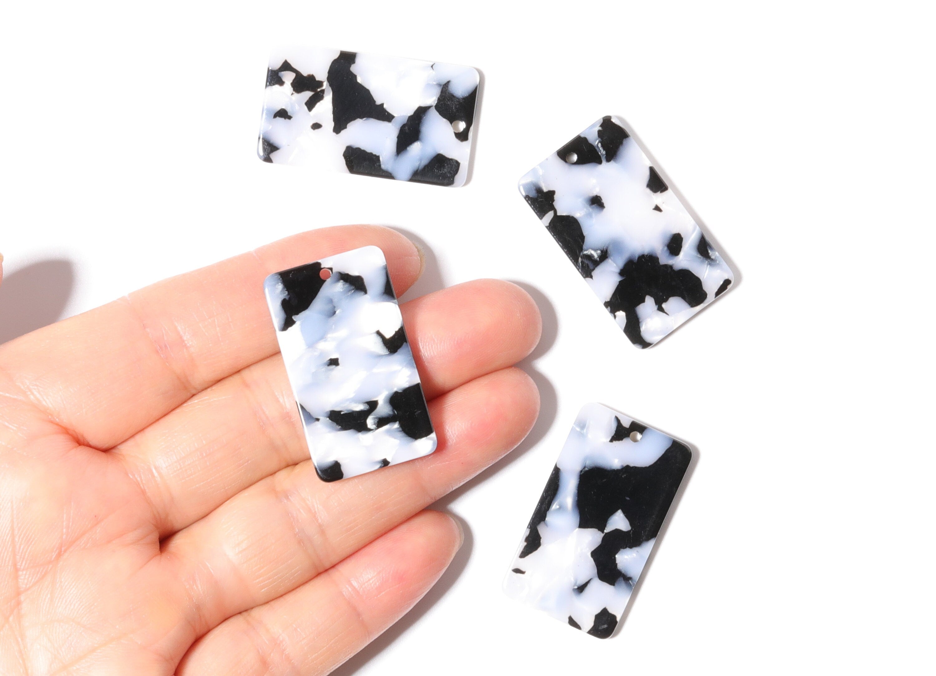 Acetate Rectangle Earring Charms - Rectangle Pendant - Earring Findings - Jewelry Supplies - Color Code: A15 - 33.73x19.46x2.65mm- AC1217C - DOMEDBAZAAR