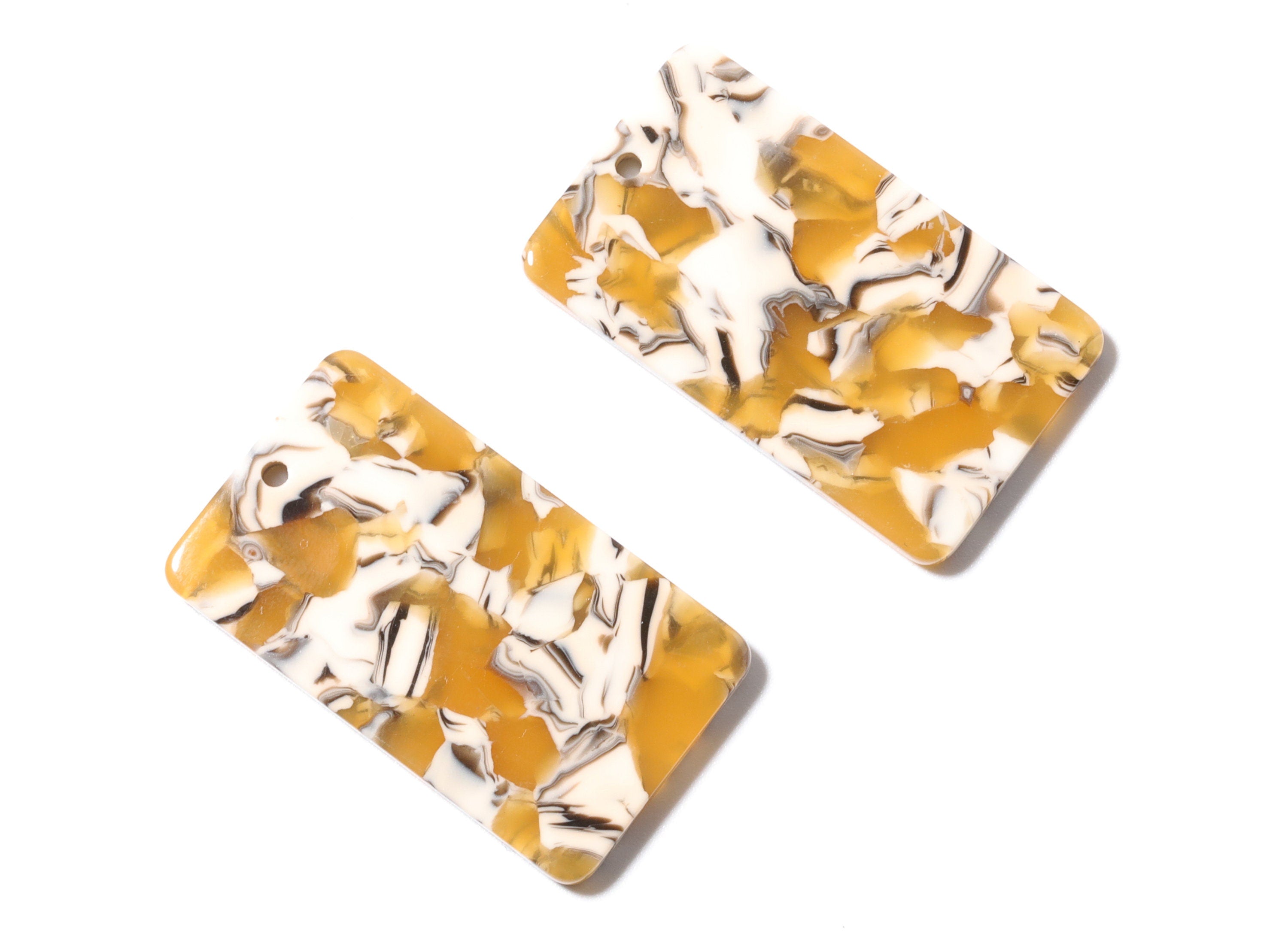 Acetate Rectangle Earring Charms - Rectangle Pendant - Earring Findings - Jewelry Supplies - Color Code: A14 - 33.73x19.46x2.65mm- AC1217D - DOMEDBAZAAR