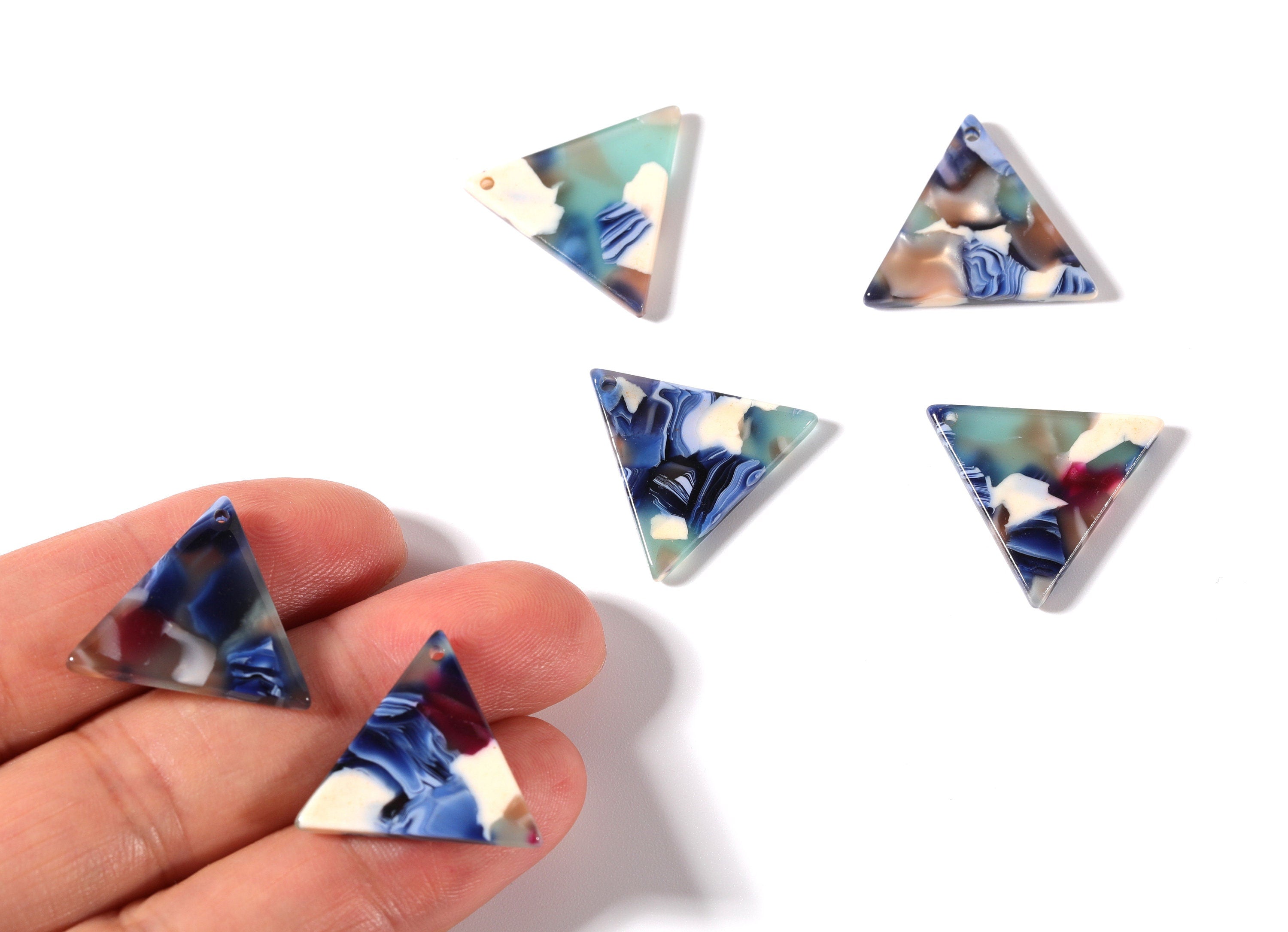 Acetate Triangle Charms - Triangle Earrings and Pendant - Earring Findings - Jewelry Supplies - Color Code: A19 - 19x22x2.5mm - AC1042C - DOMEDBAZAAR