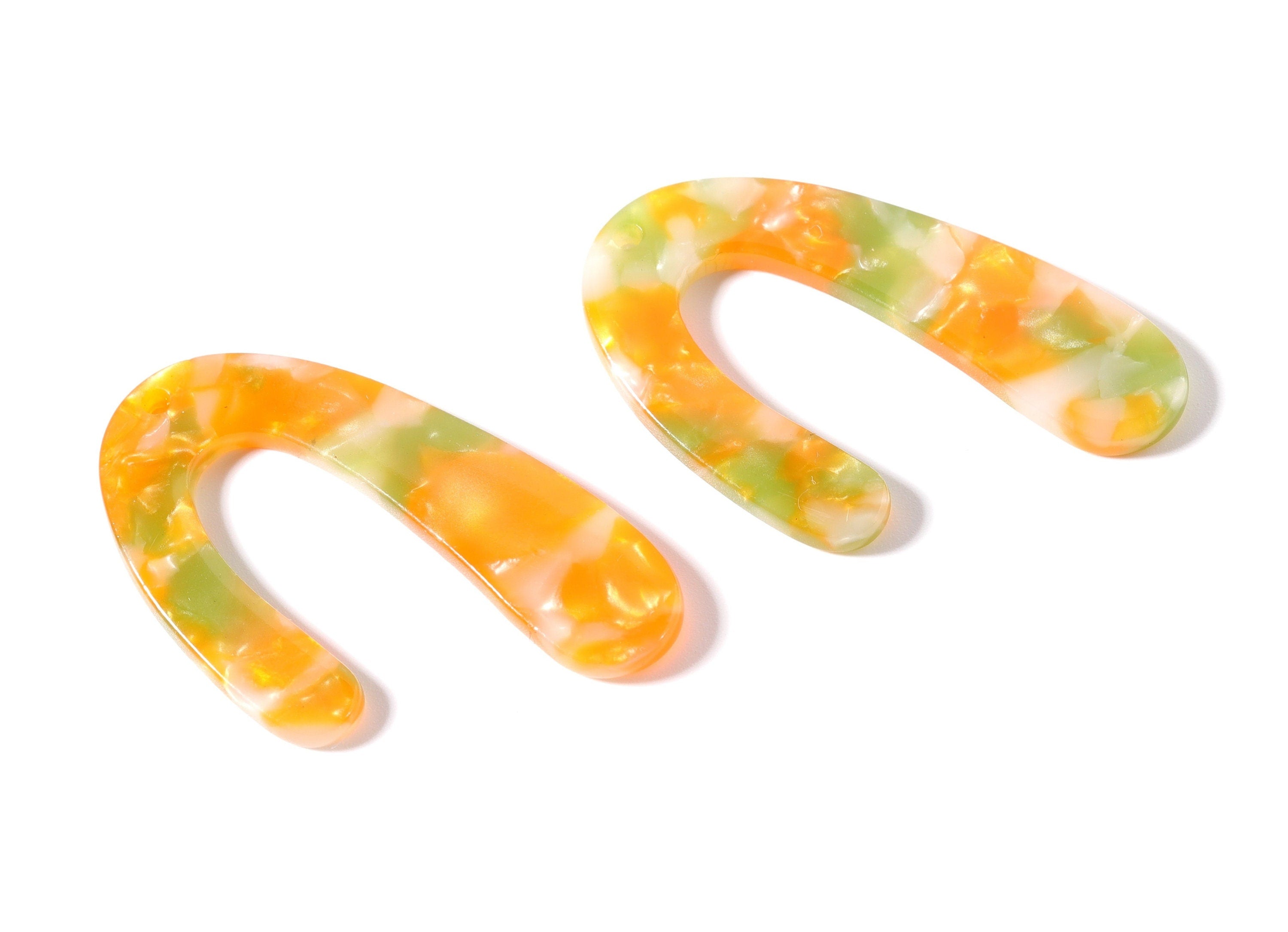 Acetate U Charms - U Earrings and Pendant - Earring Findings - Necklace Pendant - Color Code: A89 - 44.1x29.9mm - AC1083K - DOMEDBAZAAR